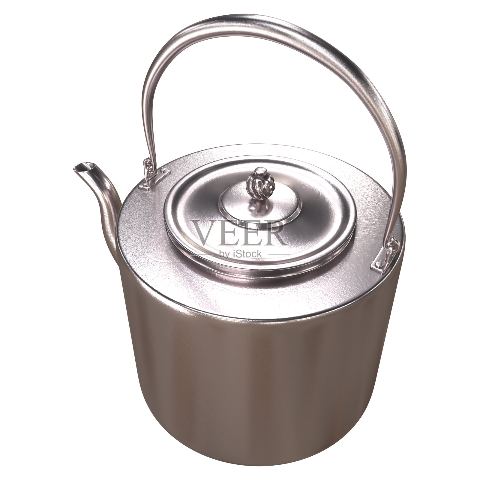 带把手的老式金属茶壶照片摄影图片