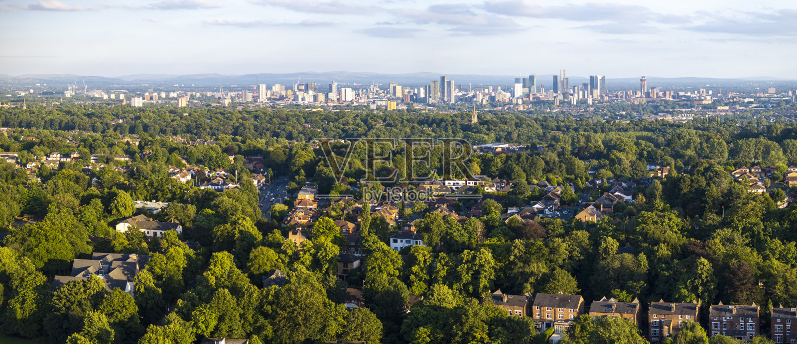 普雷斯特维奇的曼彻斯特天际线照片摄影图片