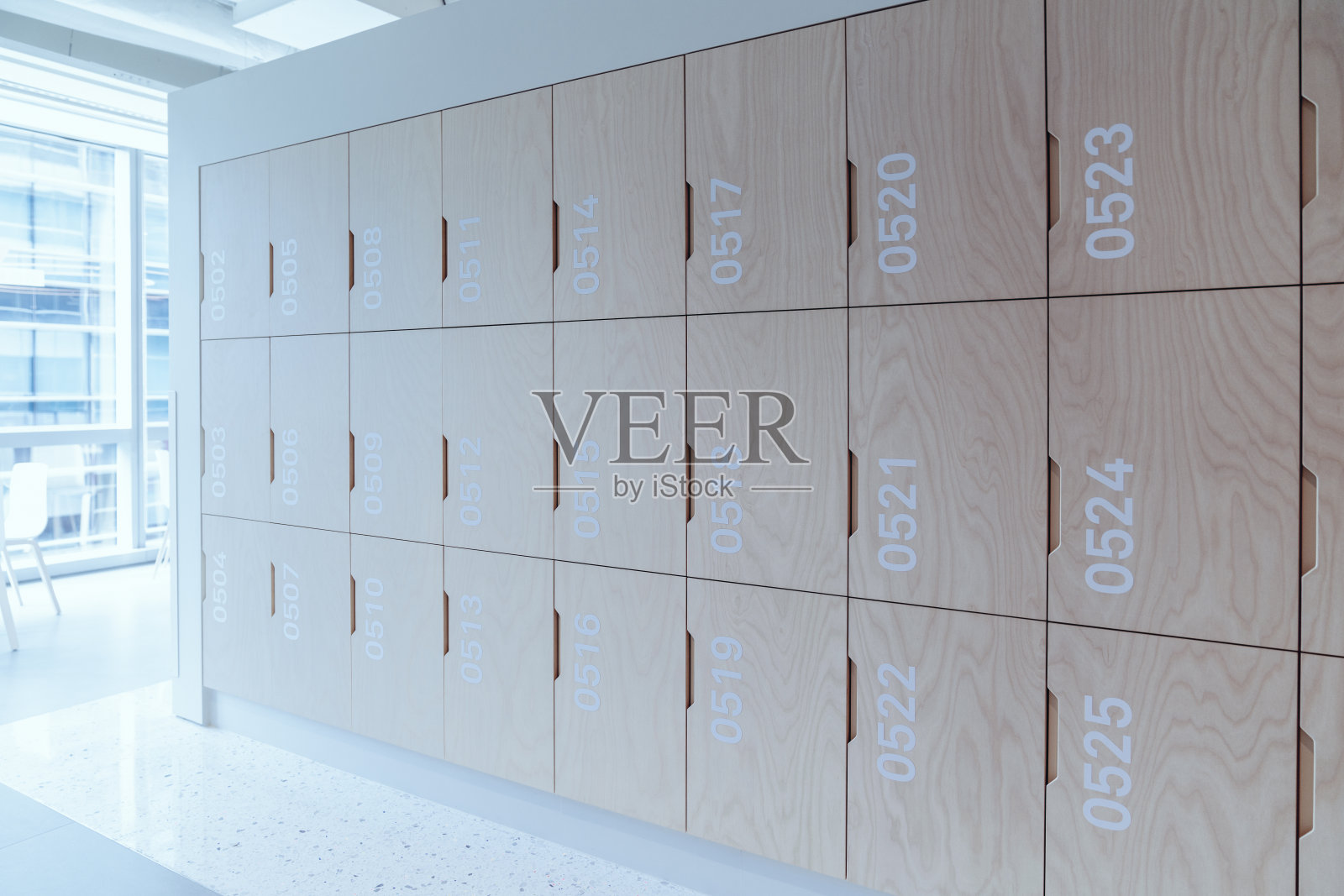 时尚简约的现代办公储物柜区照片摄影图片