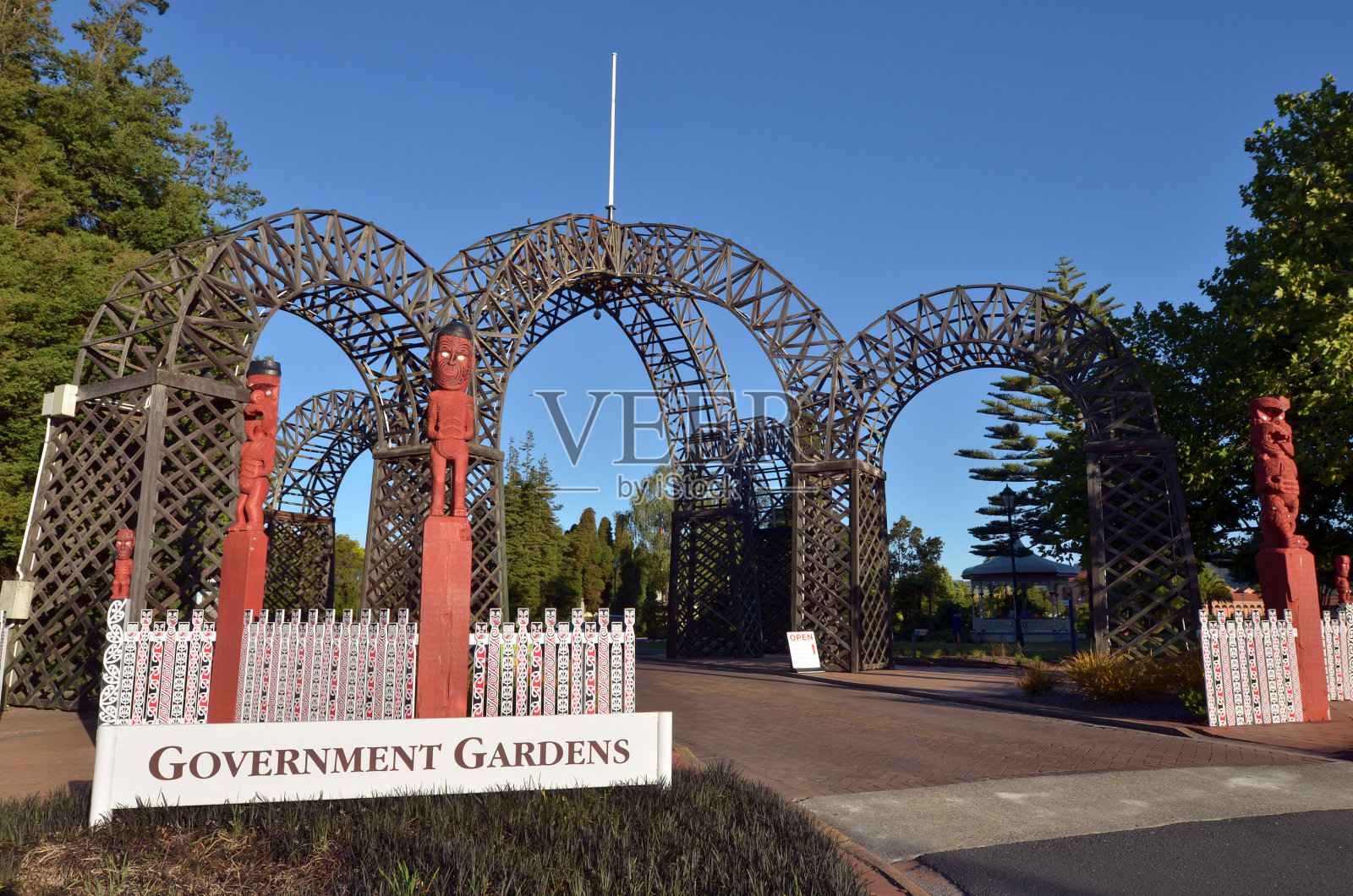 新西兰罗托鲁瓦王子门牌坊照片摄影图片