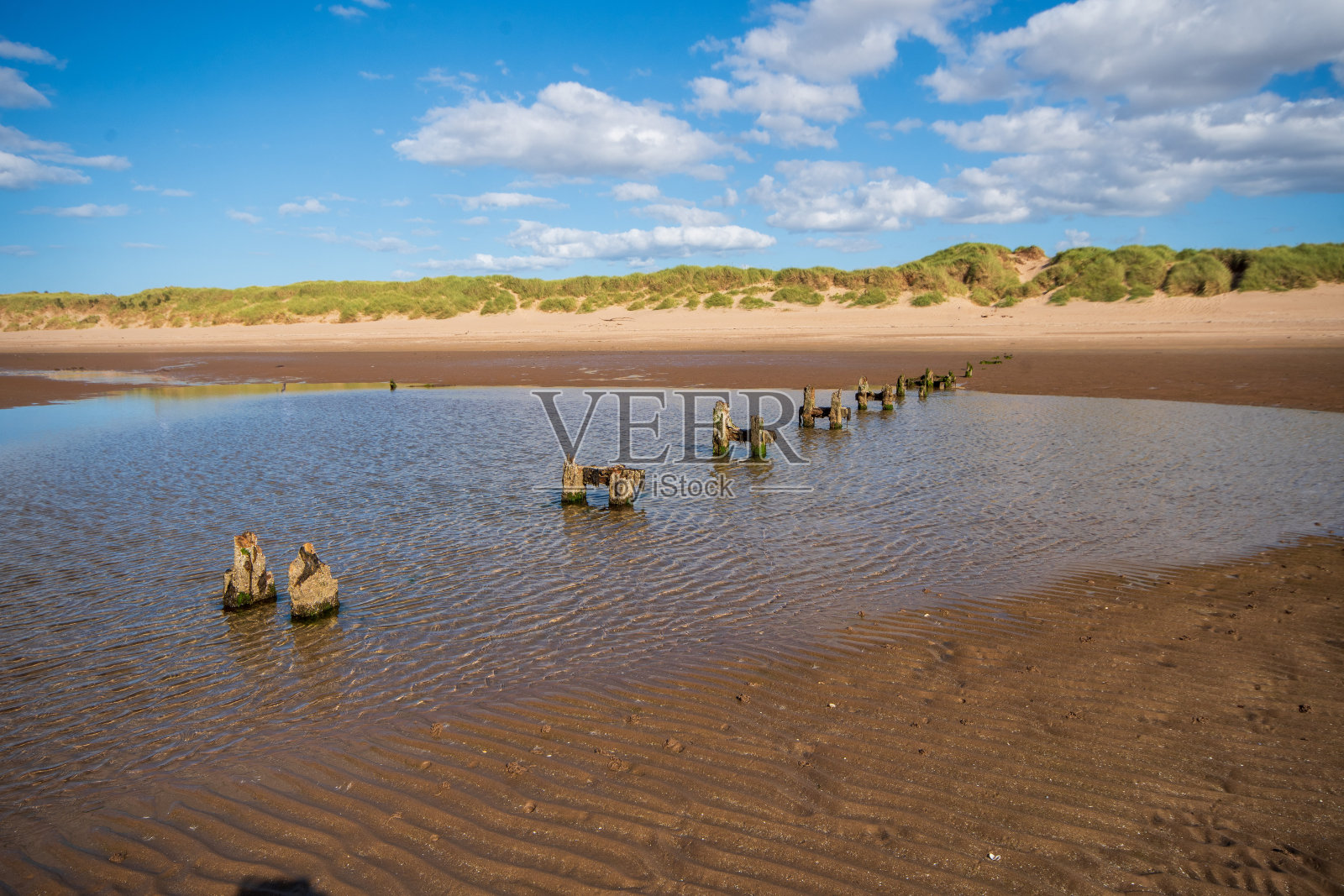 苏格兰东洛锡安的Aberlady Bay照片摄影图片