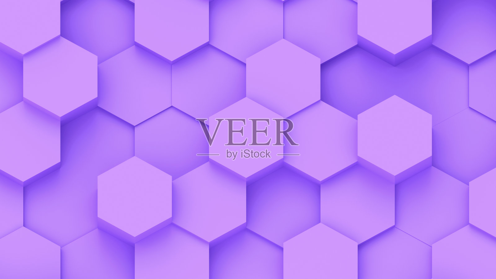 紫色六边形几何背景，最小的蜂窝图案壁纸。照片摄影图片