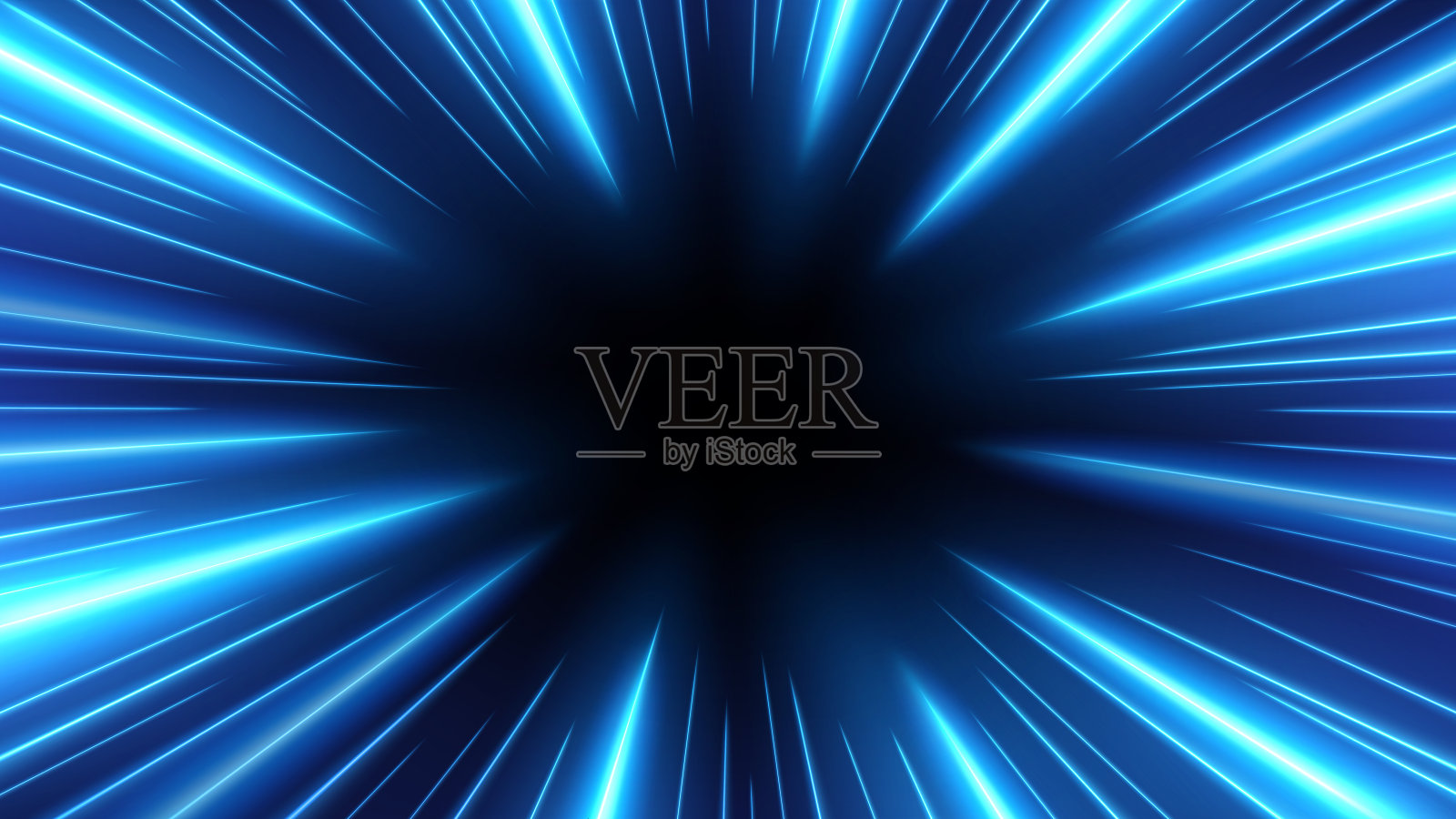 蓝色光芒缩放动态效果矢量图插画图片素材