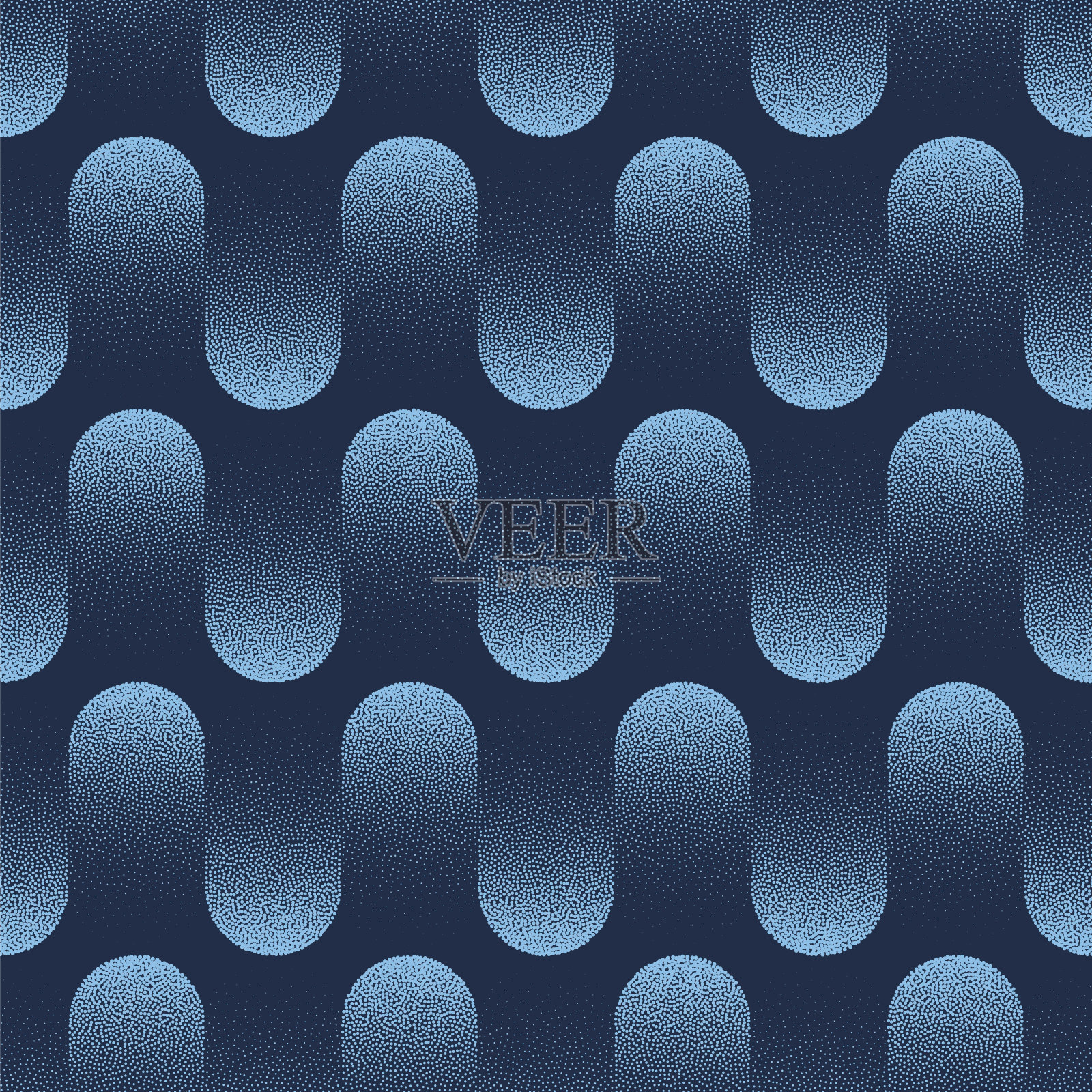 模图形波浪结构无缝模式趋势向量蓝色抽象插画图片素材