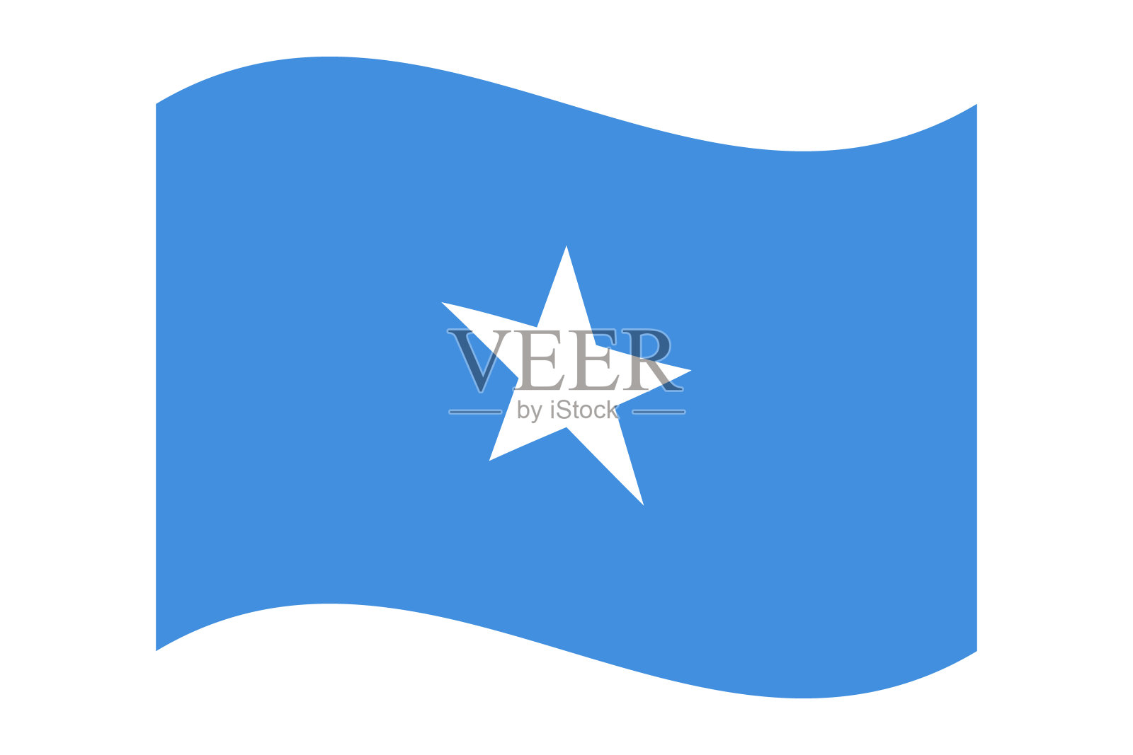 索马里的波浪旗，孤立在透明的背景上。索马里联邦共和国国旗。矢量图插画图片素材