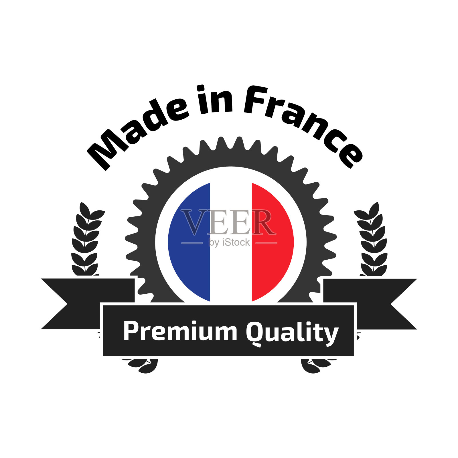 法国制造的徽章或标志。矢量插图。插画图片素材