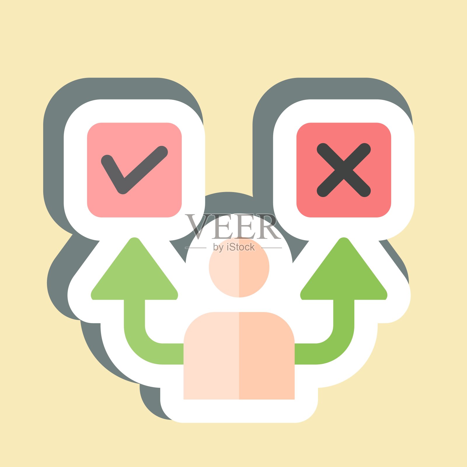 标签决定。与选择符号有关。简单的说明插画图片素材