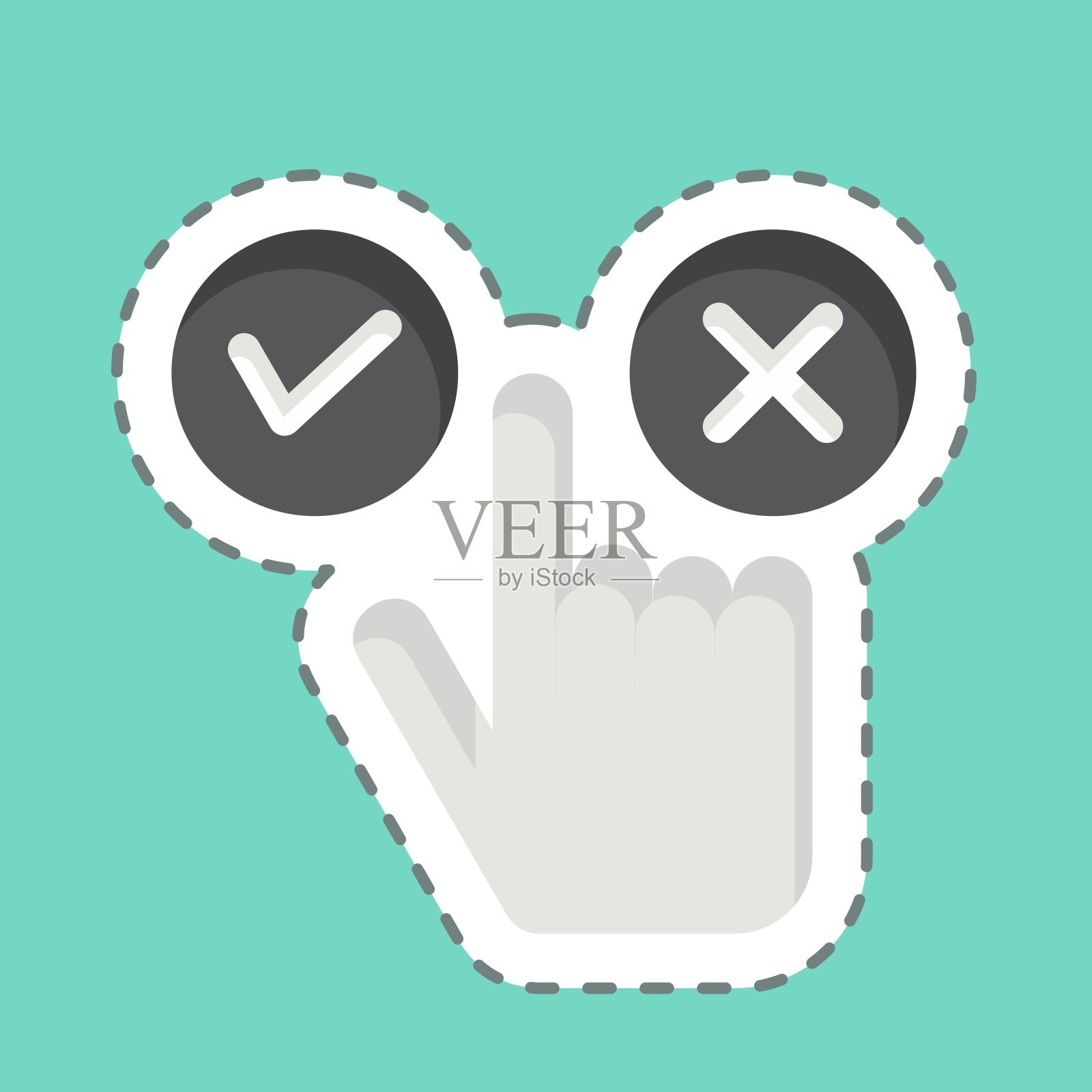 不干胶线切割选择。与选择符号有关。简单的说明插画图片素材