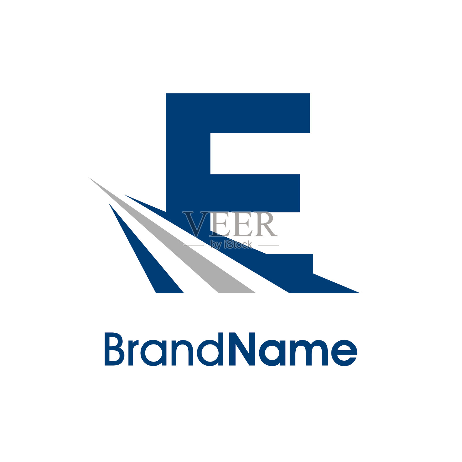 简易首字母E路插画图片素材