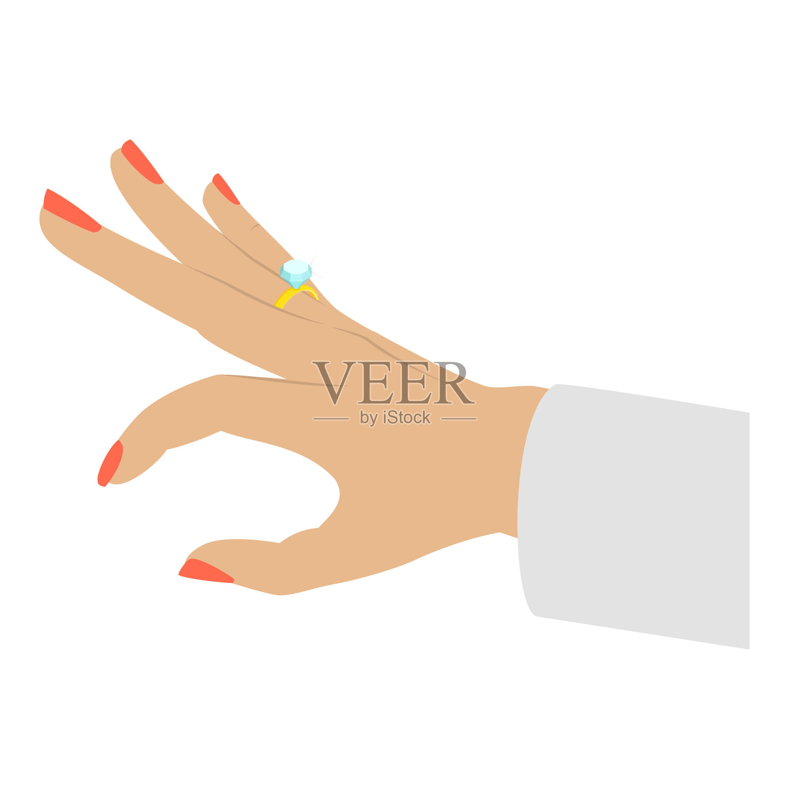 三维等距平面插图的结婚戒指。第二项插画图片素材