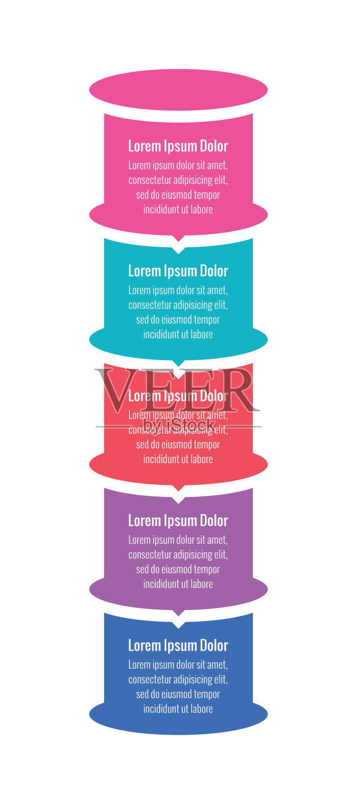 塔信息图模板。五步信息模板。网页，互联网，年度报告，杂志信息图表模板插画图片素材