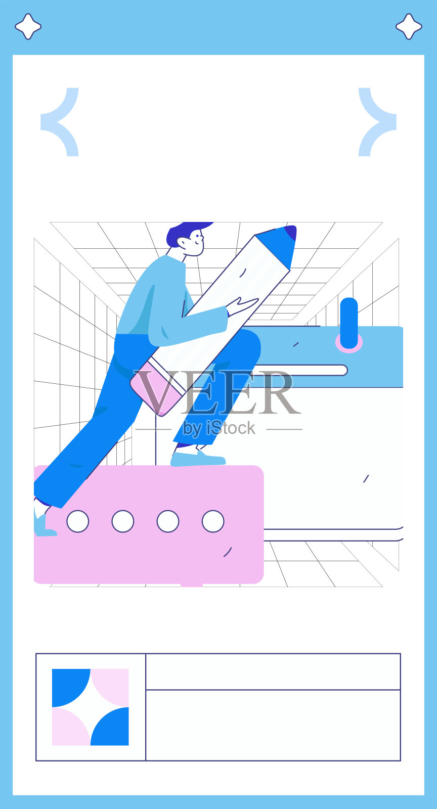 签到字符平面矢量概念操作手绘插图插画图片素材