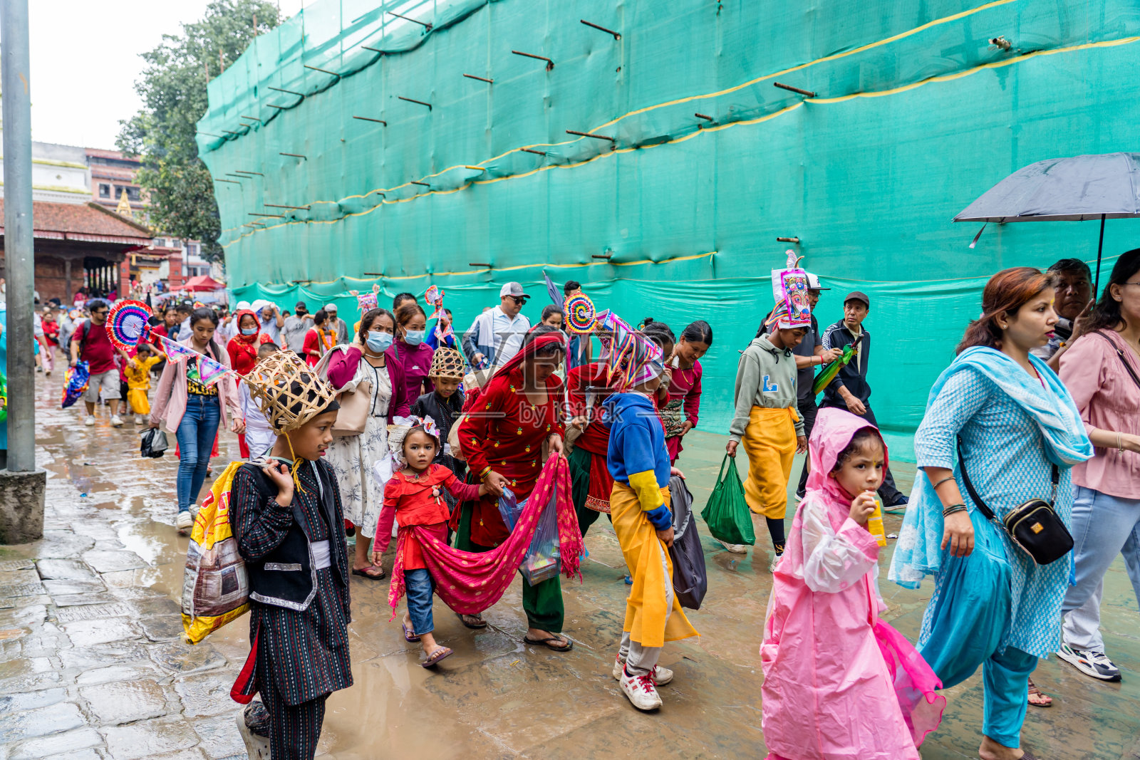 尼泊尔盖贾特拉节庆祝活动。照片摄影图片