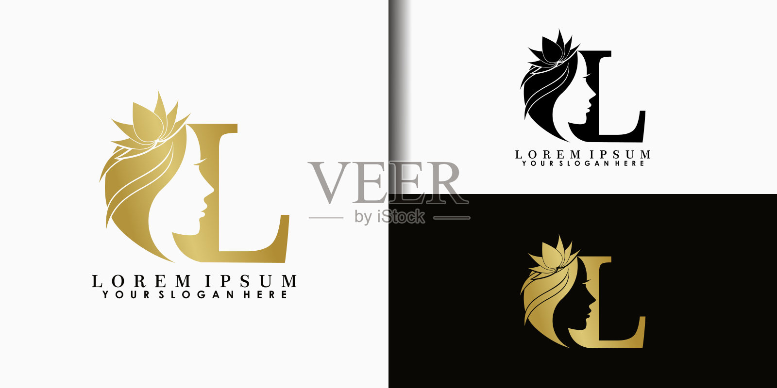 Face beauty标志设计采用字母概念插画图片素材