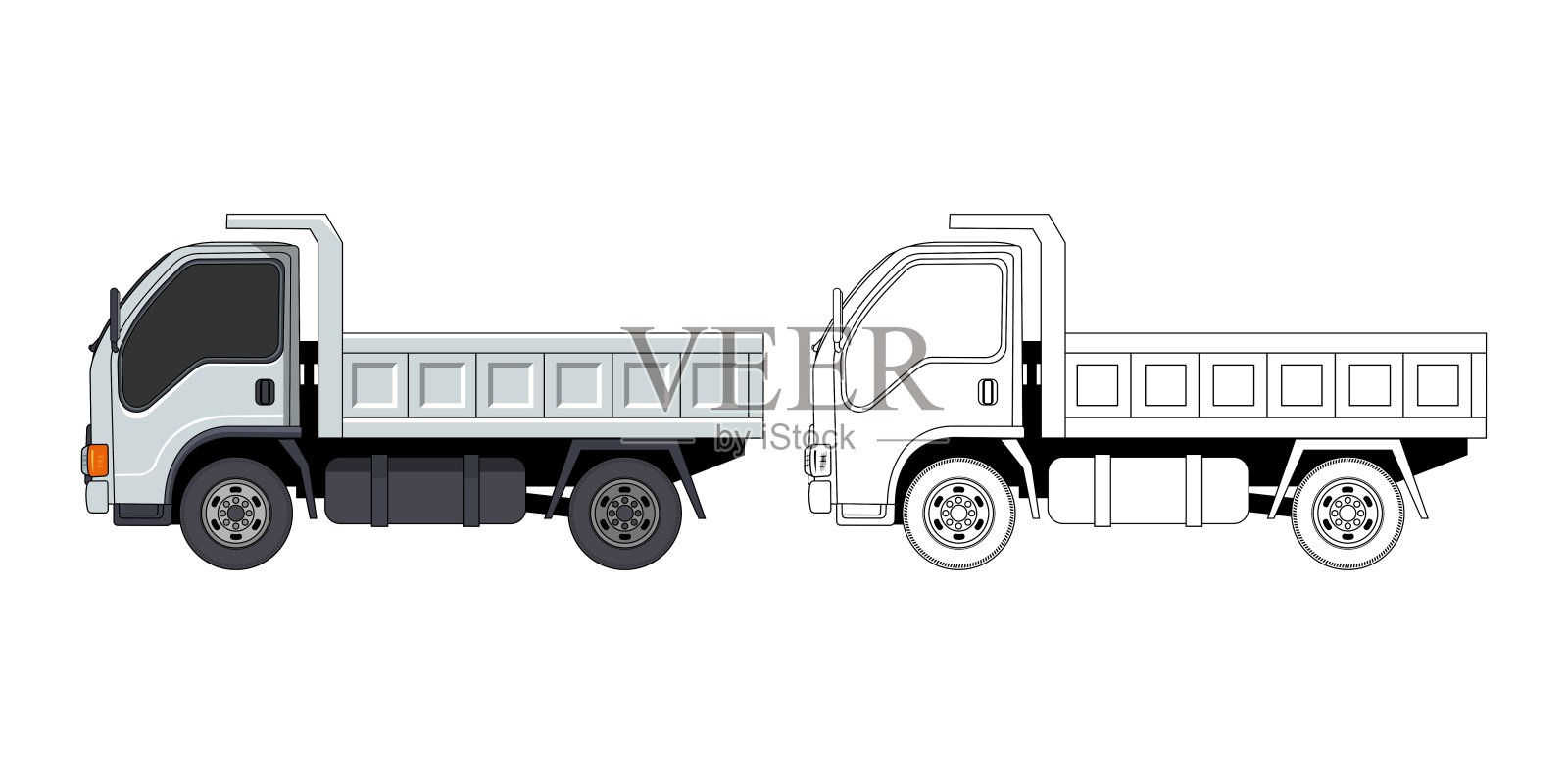 小卡车卡通设计插图插画图片素材