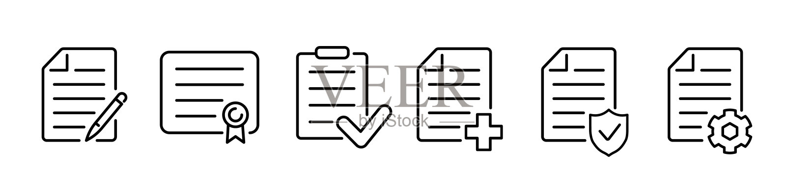 文档图标。文档图标集。插画图片素材