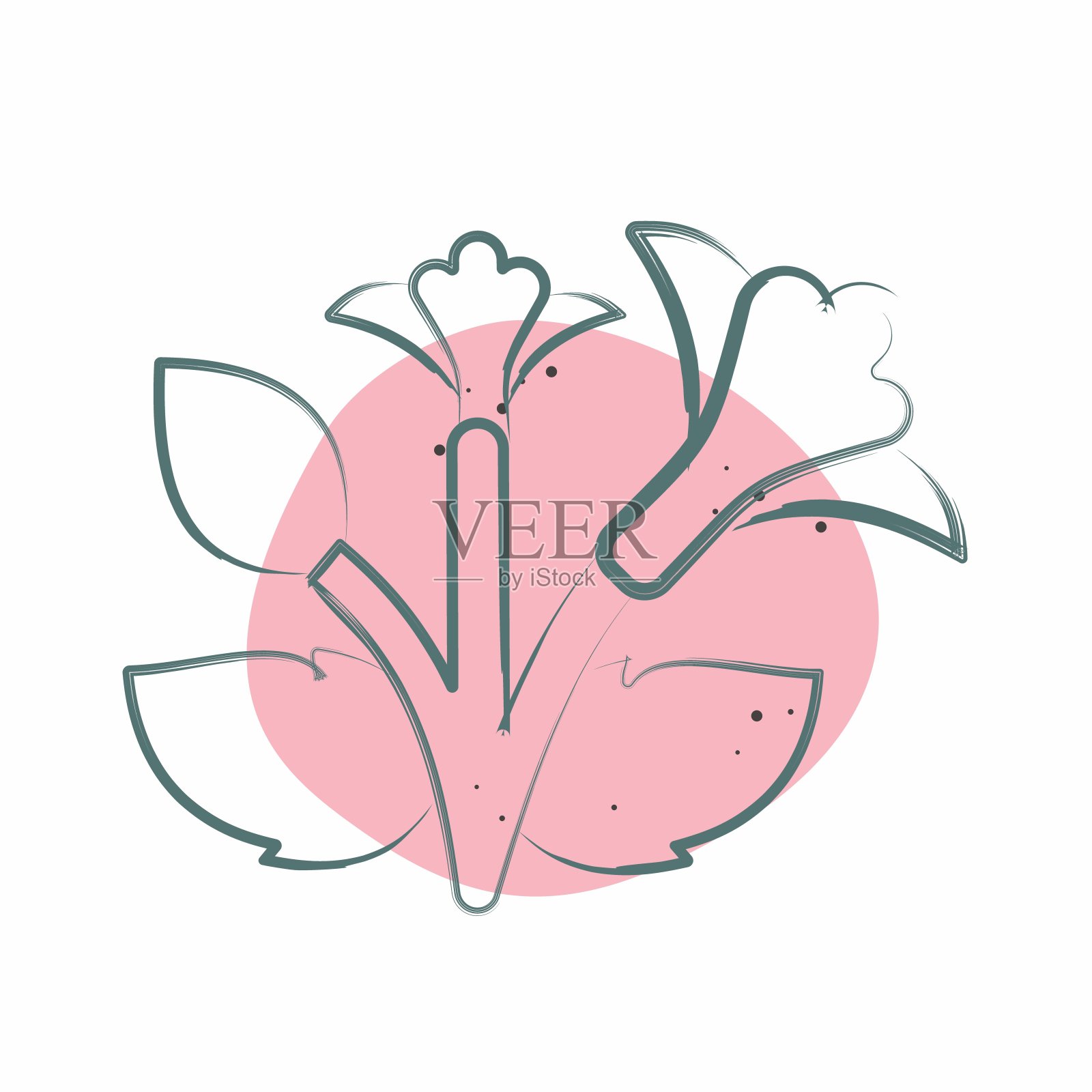 图标沙龙玫瑰。与韩国有关的符号。色斑样式。简单的说明插画图片素材