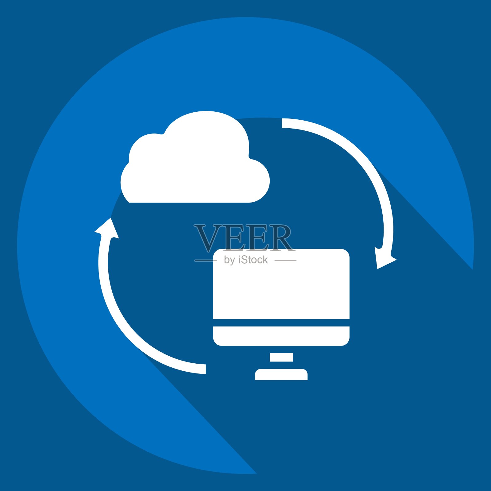 图标备份数据。与网络符号有关。长影式。简单的说明插画图片素材