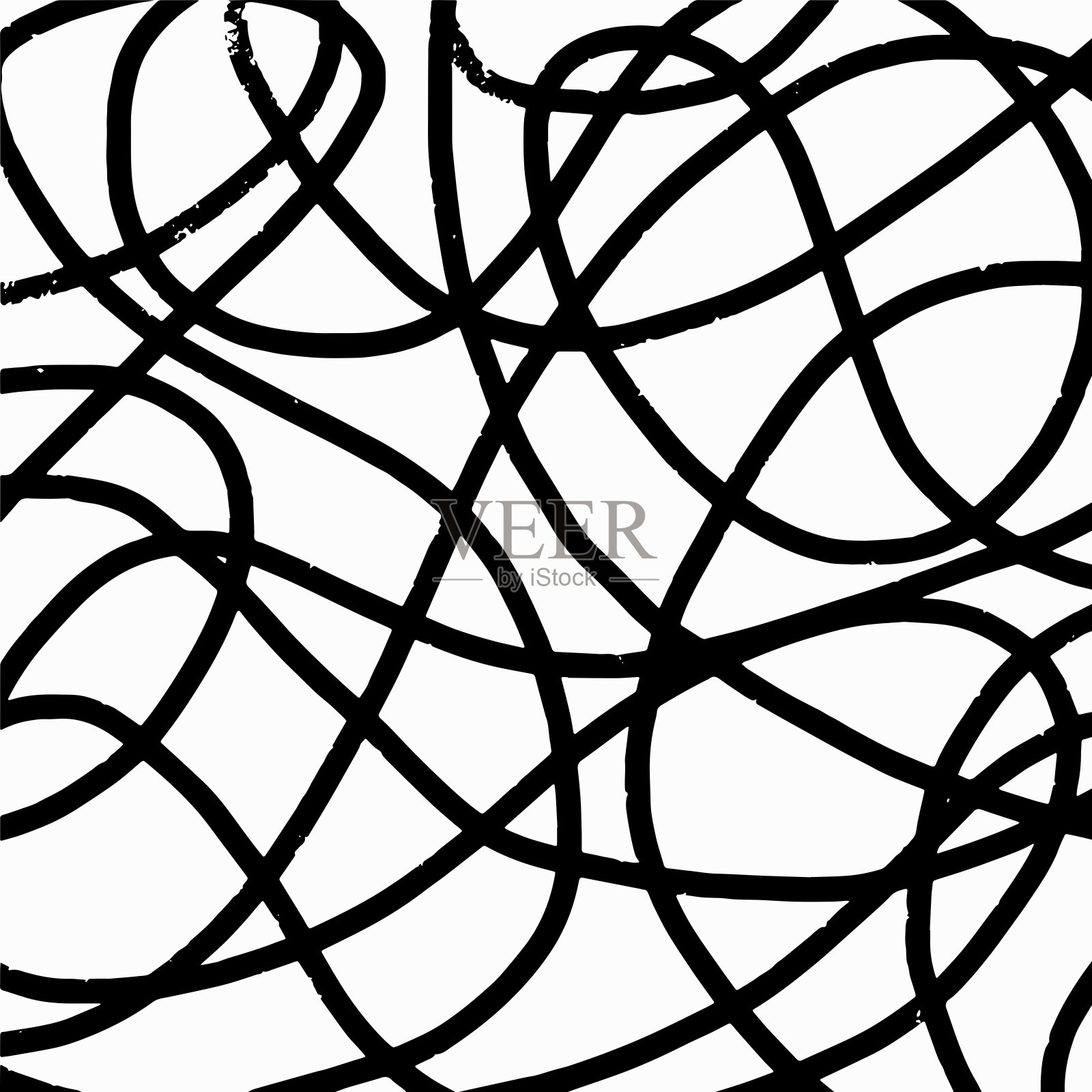 方形手绘图案，铅笔俏皮的交叉插画图片素材