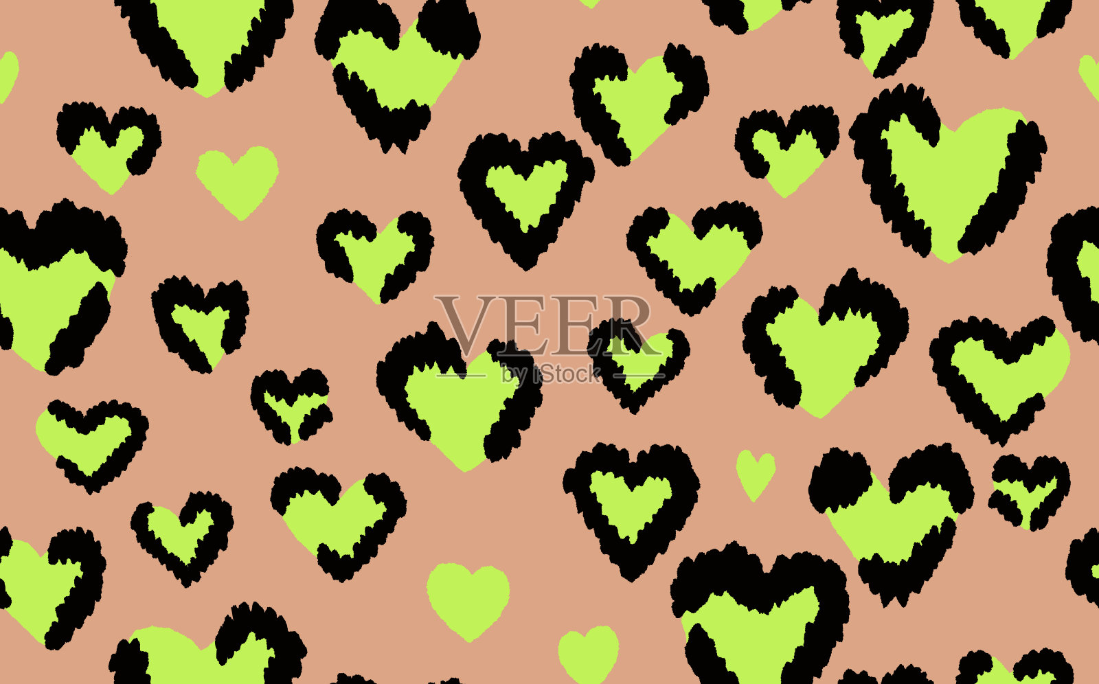 抽象现代豹纹无缝图案。动物潮流背景。彩色装饰矢量股票插图印刷，卡片，明信片，织物，纺织品。现代装饰的风格化皮肤插画图片素材