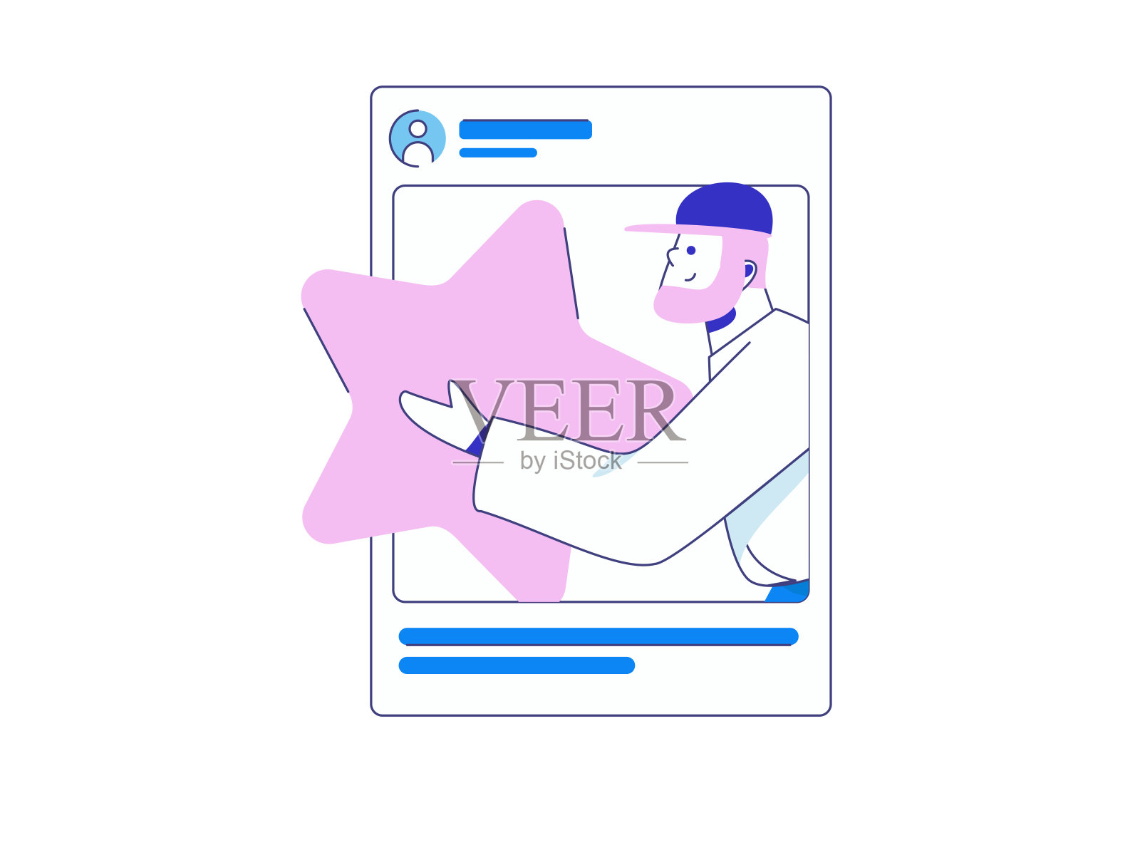 虚拟人物社会交往概念商业平面矢量手绘插画插画图片素材