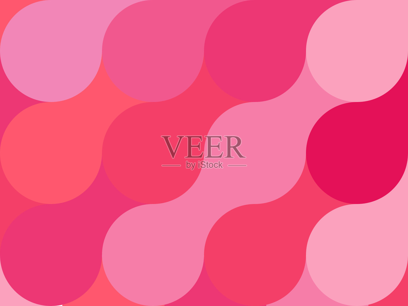 粉红色圆形的抽象背景。当代设计，以柔和的粉色曲线形状为特色。插画图片素材