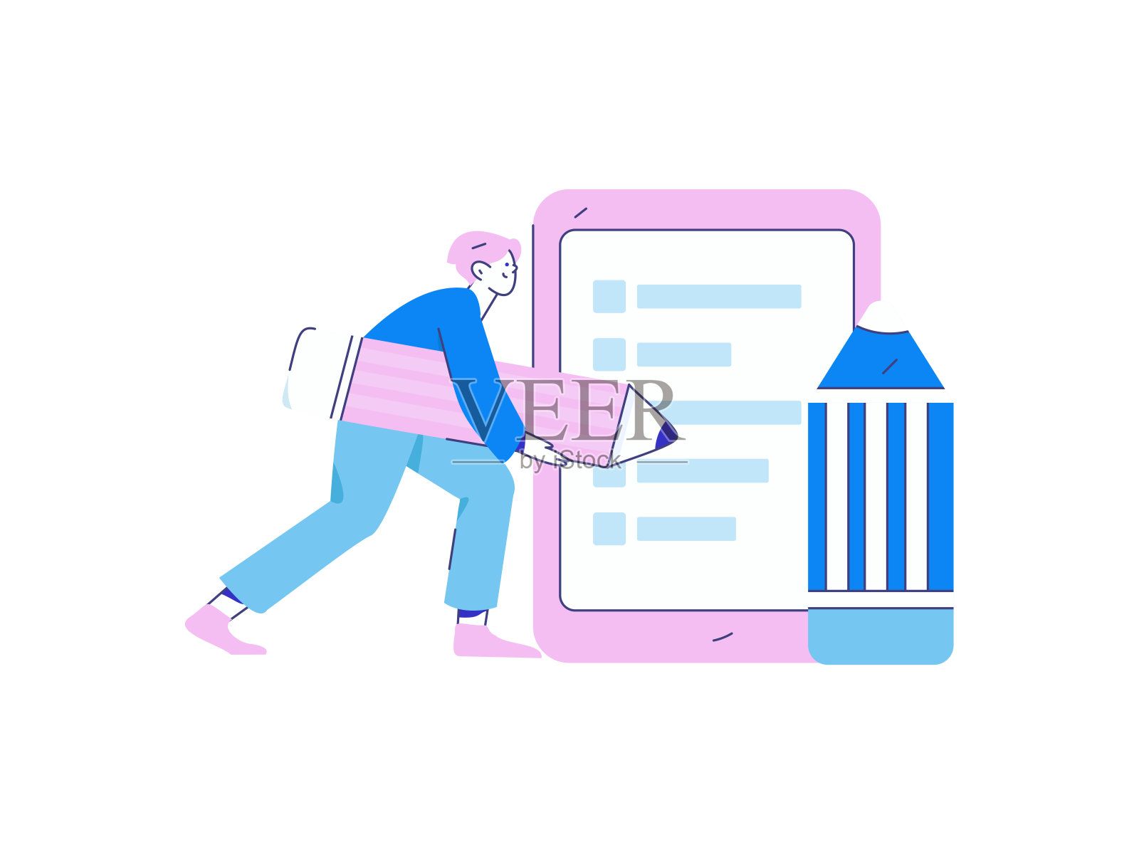 邀请朋友进行问卷平面矢量概念操作手绘插画插画图片素材