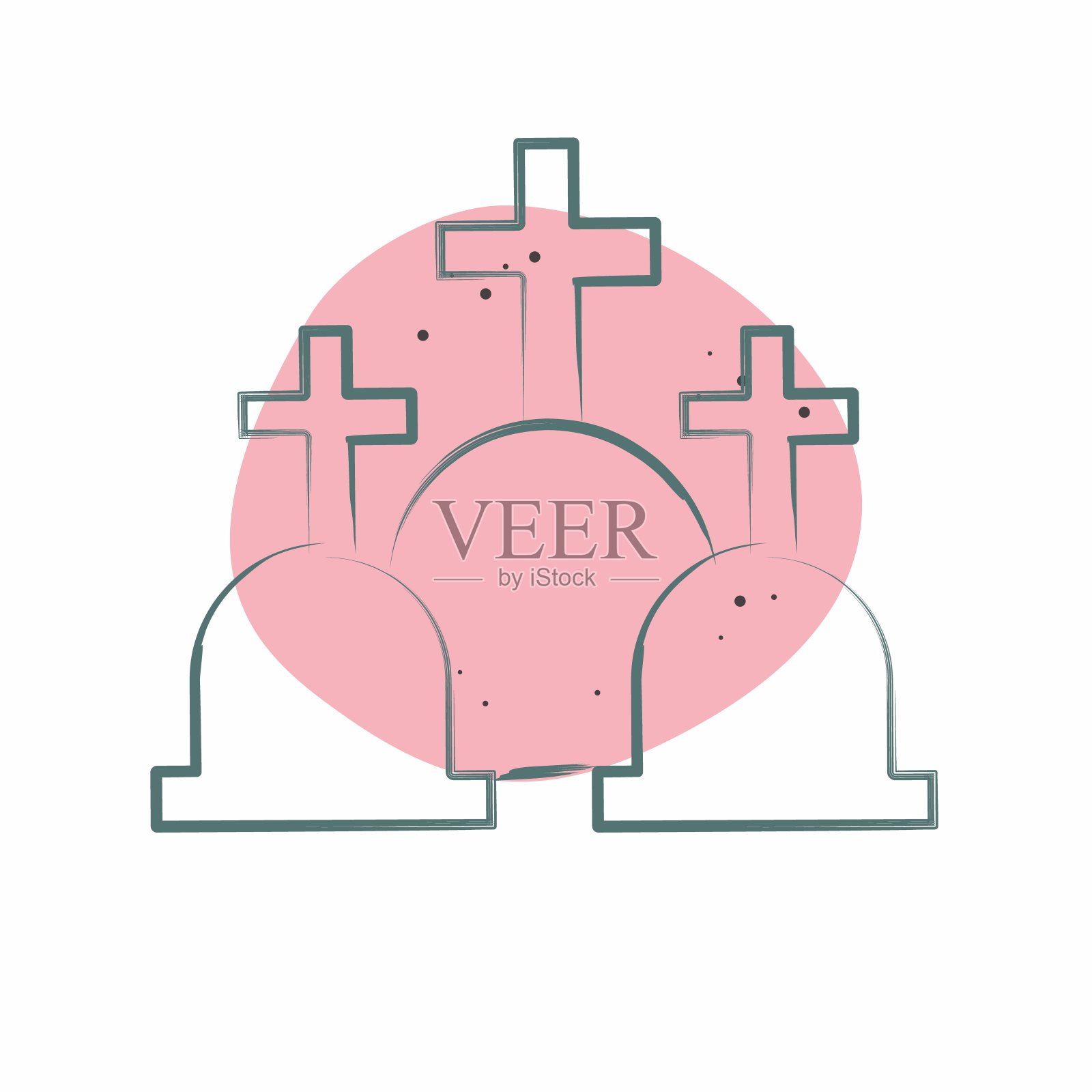 图标公墓。与西斯符号有关。色斑样式。简单的说明插画图片素材