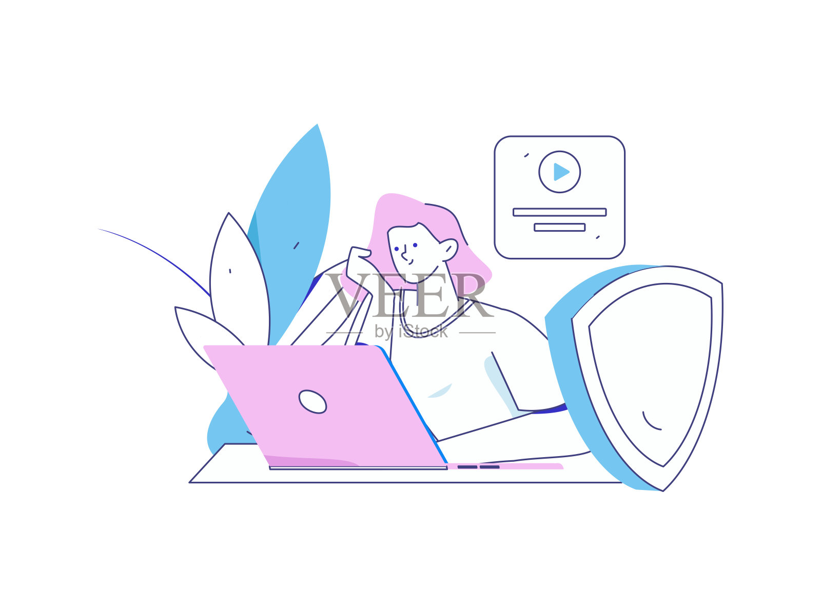 业务网络安全特性平面矢量概念操作手绘插图插画图片素材