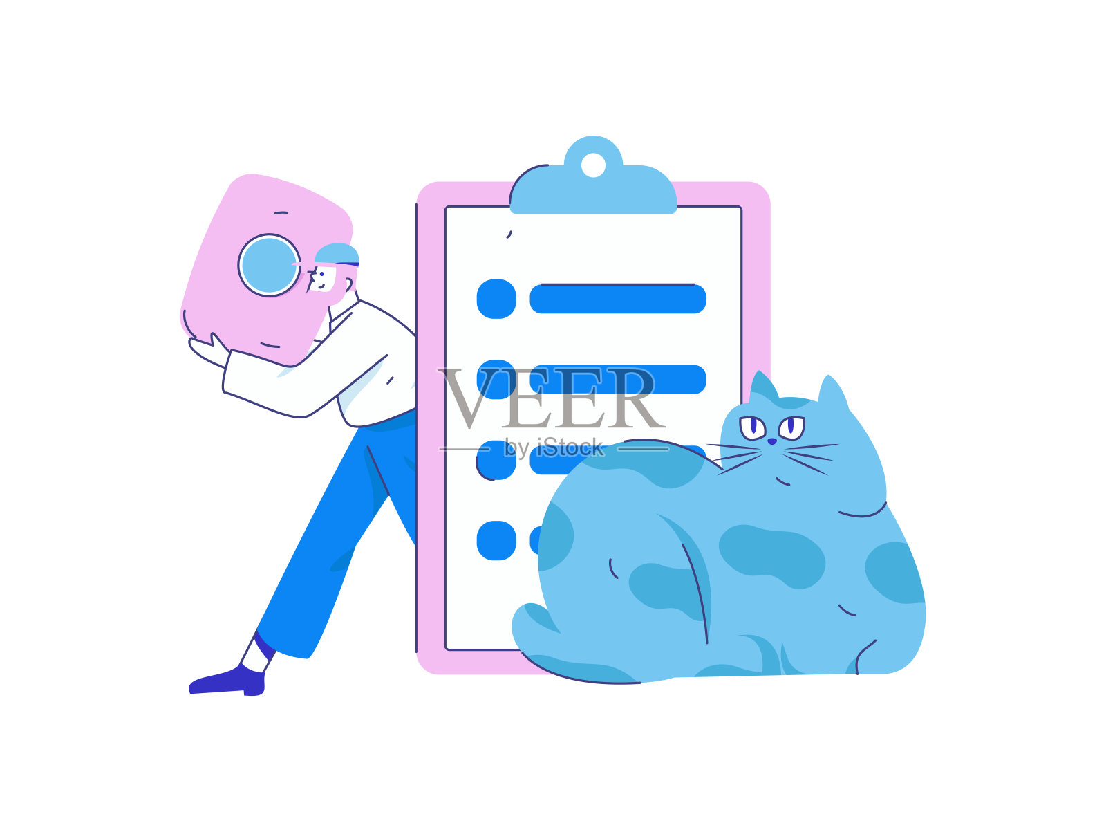 邀请朋友进行问卷平面矢量概念操作手绘插画插画图片素材