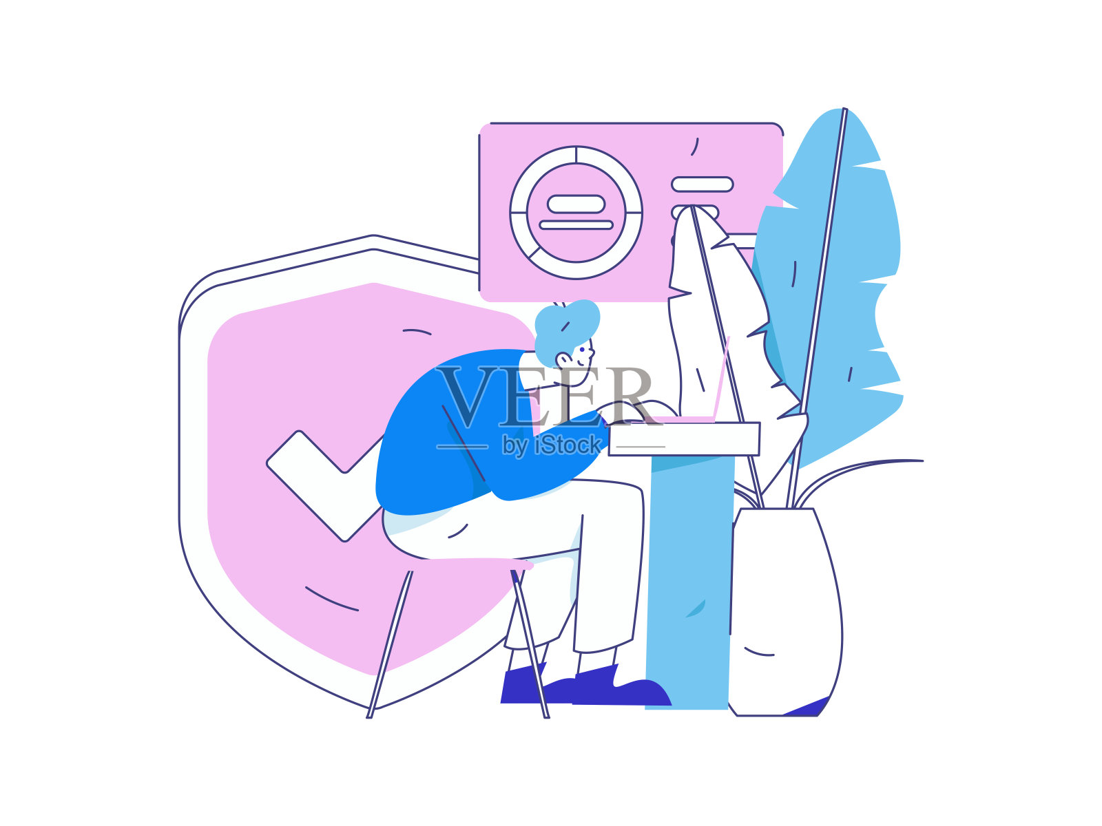 业务网络安全特性平面矢量概念操作手绘插图插画图片素材