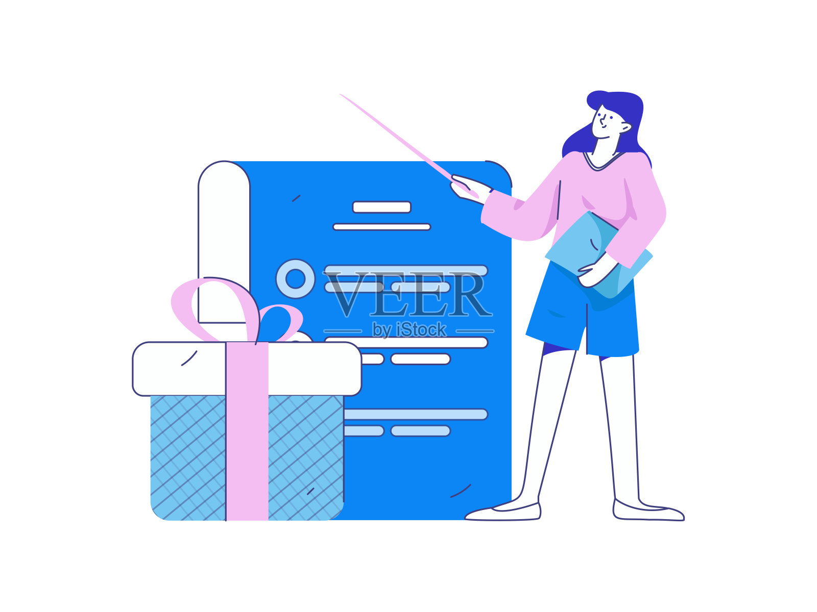 通知公告矢量创意平面手绘插图插画图片素材