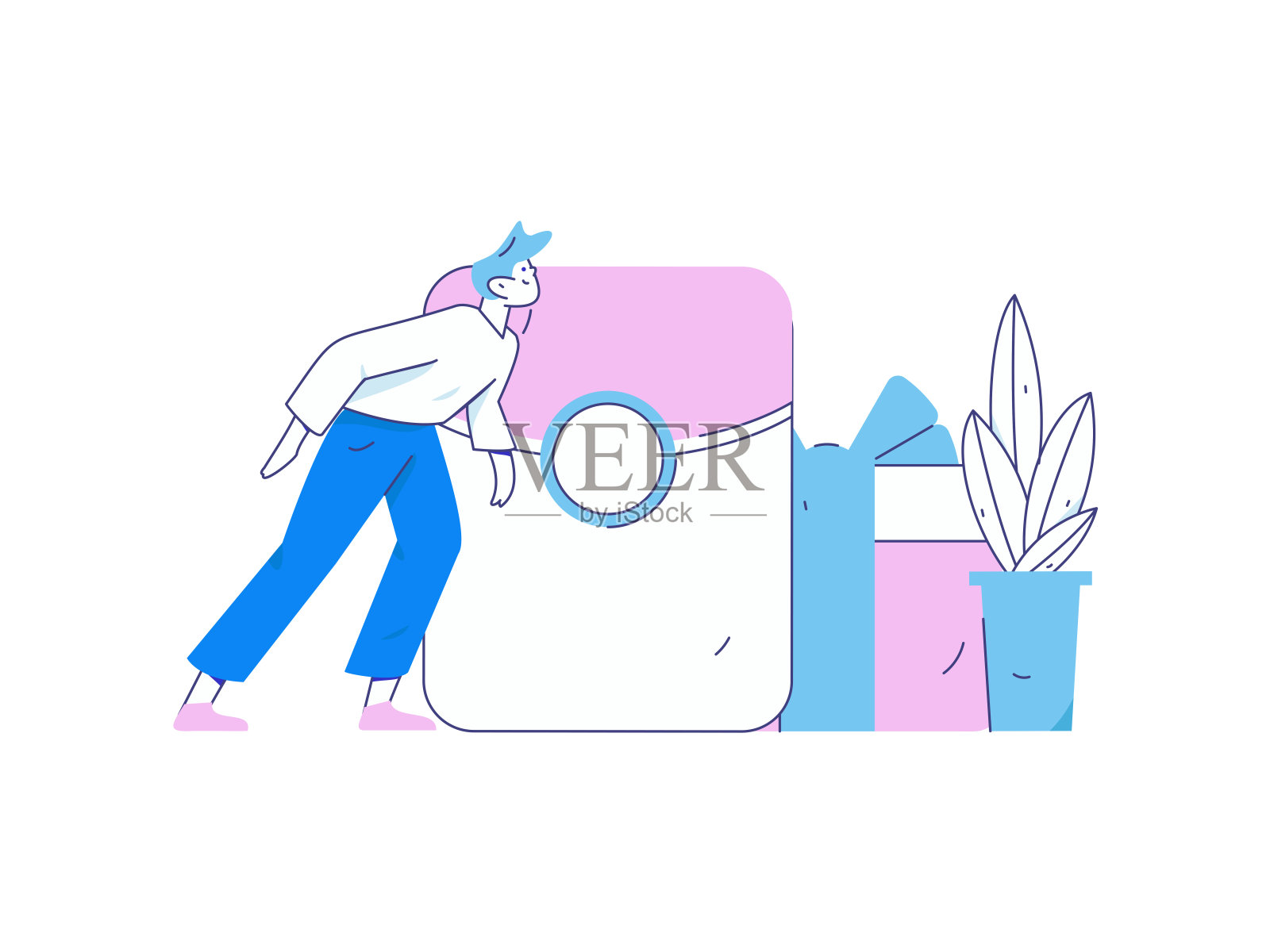 使用红包来吸引新客户和促进活动。平面矢量字符概念插图插画图片素材