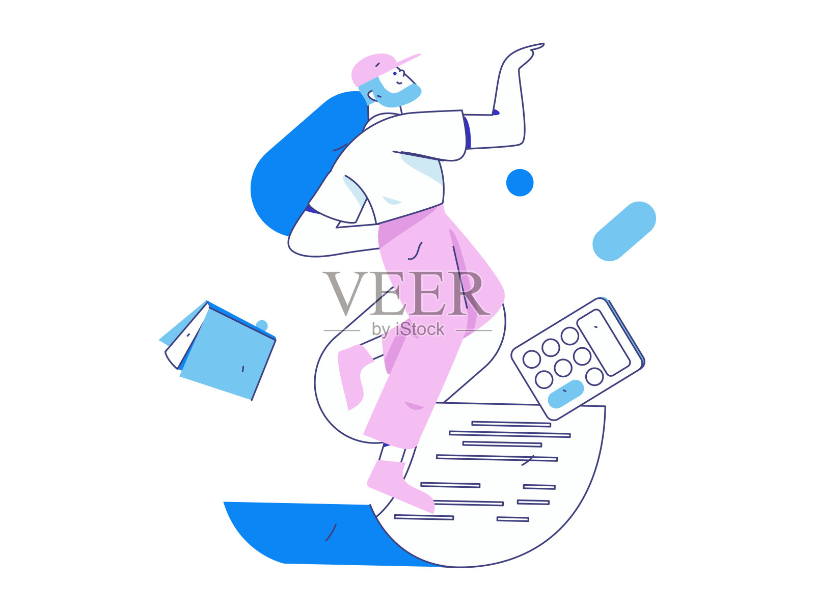 文字阅读静静地矢量概念操作手绘插图插画图片素材