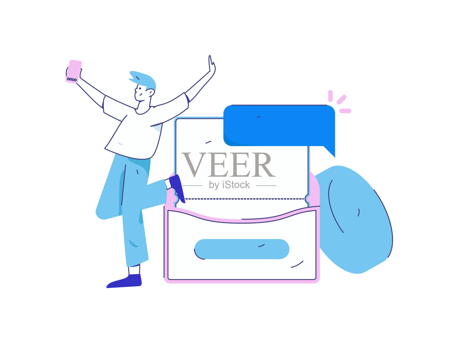 使用红包来吸引新客户和促进活动。平面矢量字符概念插图插画图片素材