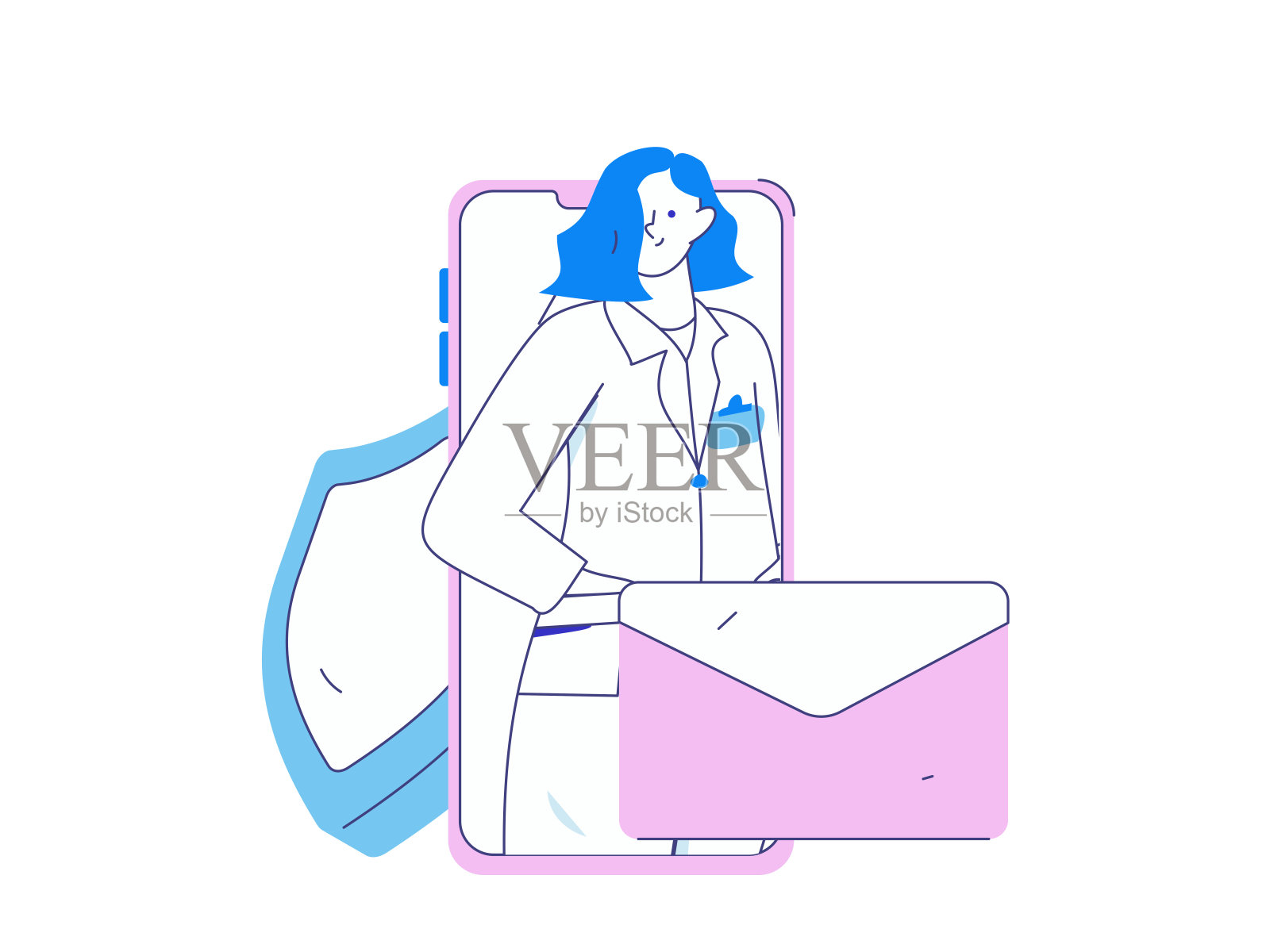 医学人物抗击疫情的平面矢量概念操作手绘插图插画图片素材