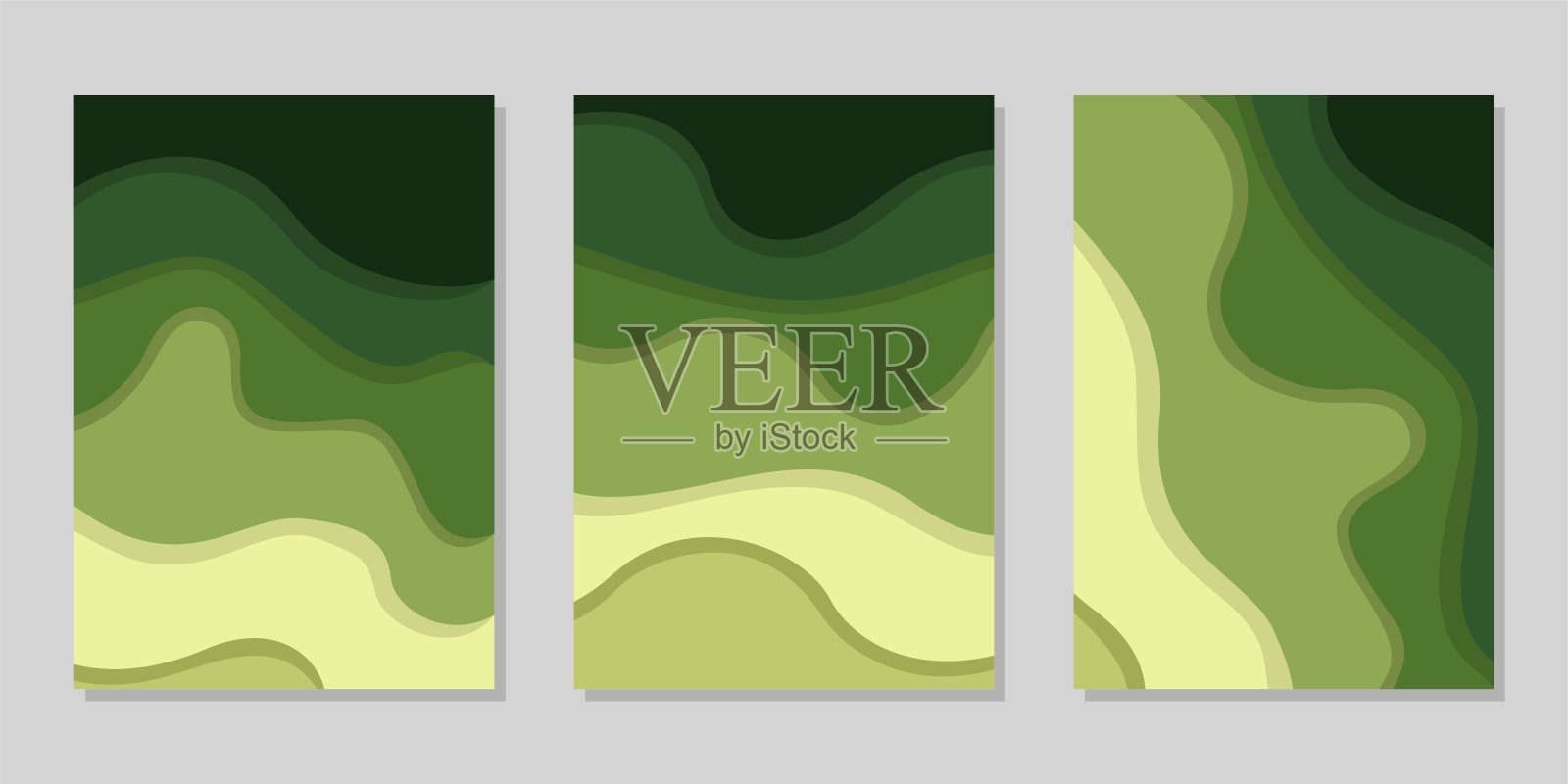 封面或传单模板与抽象剪纸背景插画图片素材