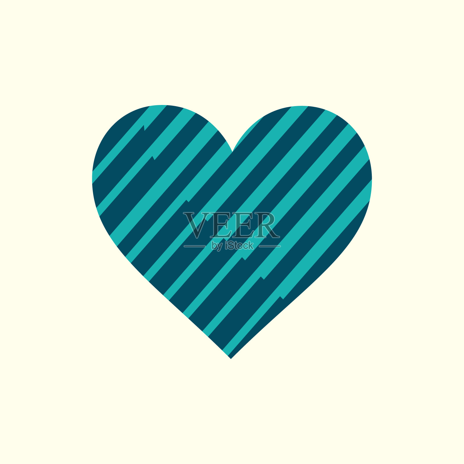 创意蓝线心形设计插画图片素材