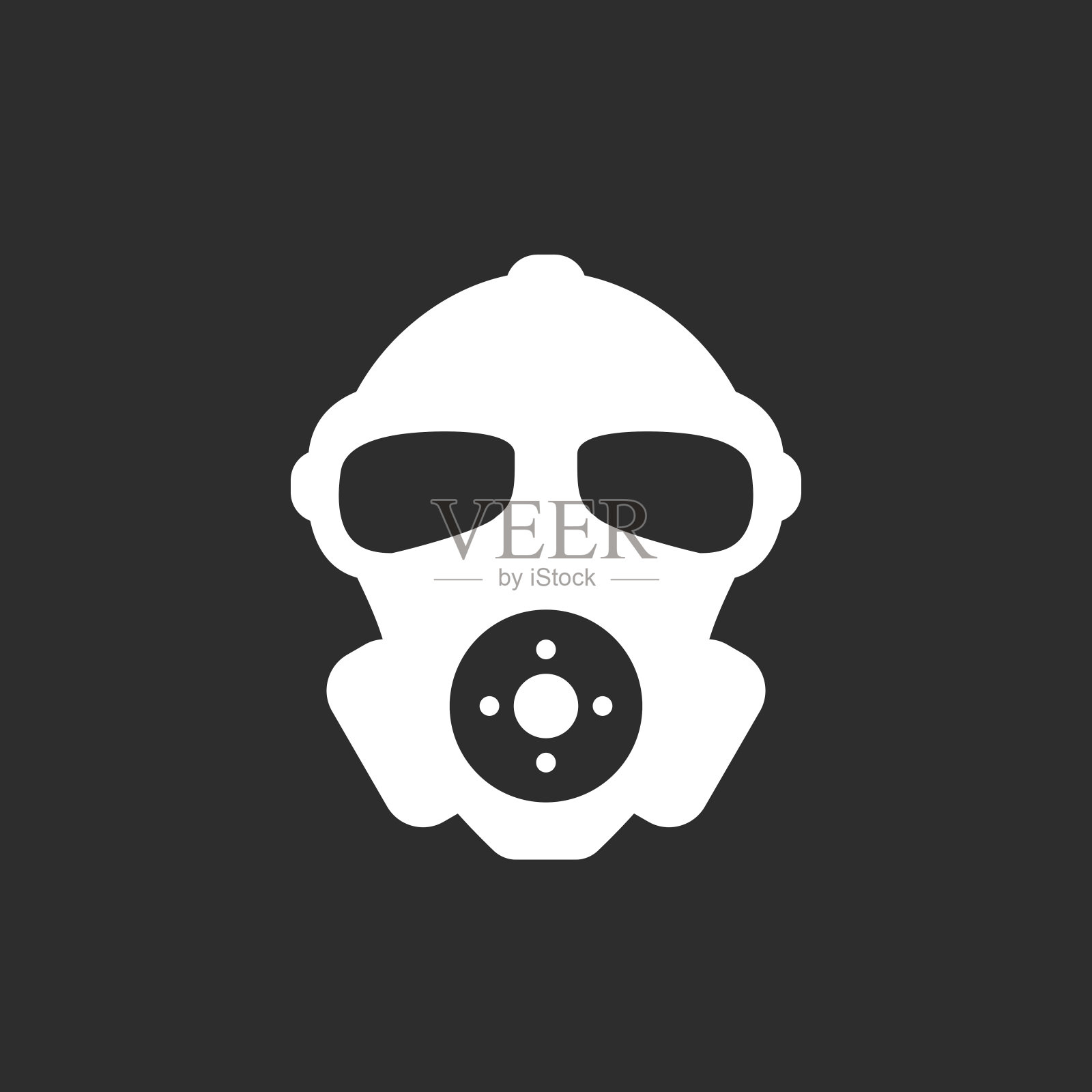 防毒面具矢量象形图插画图片素材