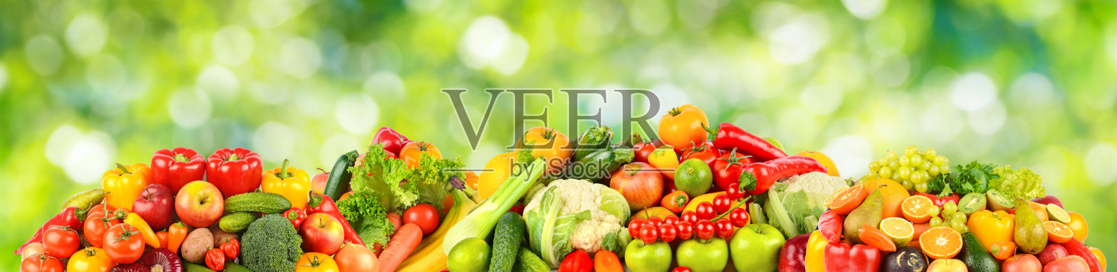 收集水果、浆果和蔬菜上的绿色照片摄影图片