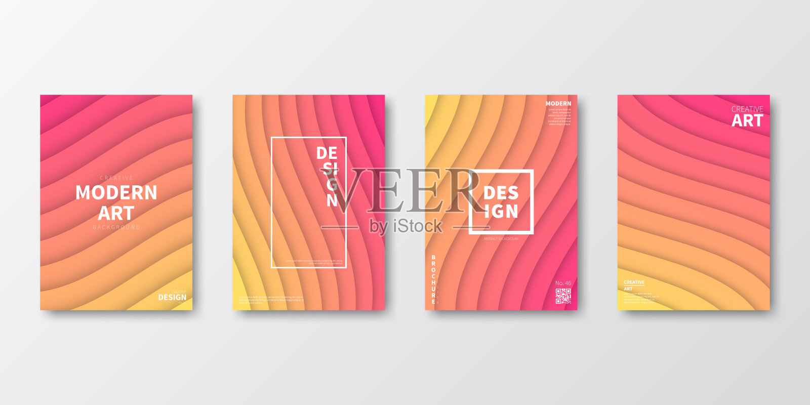 宣传册模板排版，橙色封面设计，商业年报，传单，杂志插画图片素材