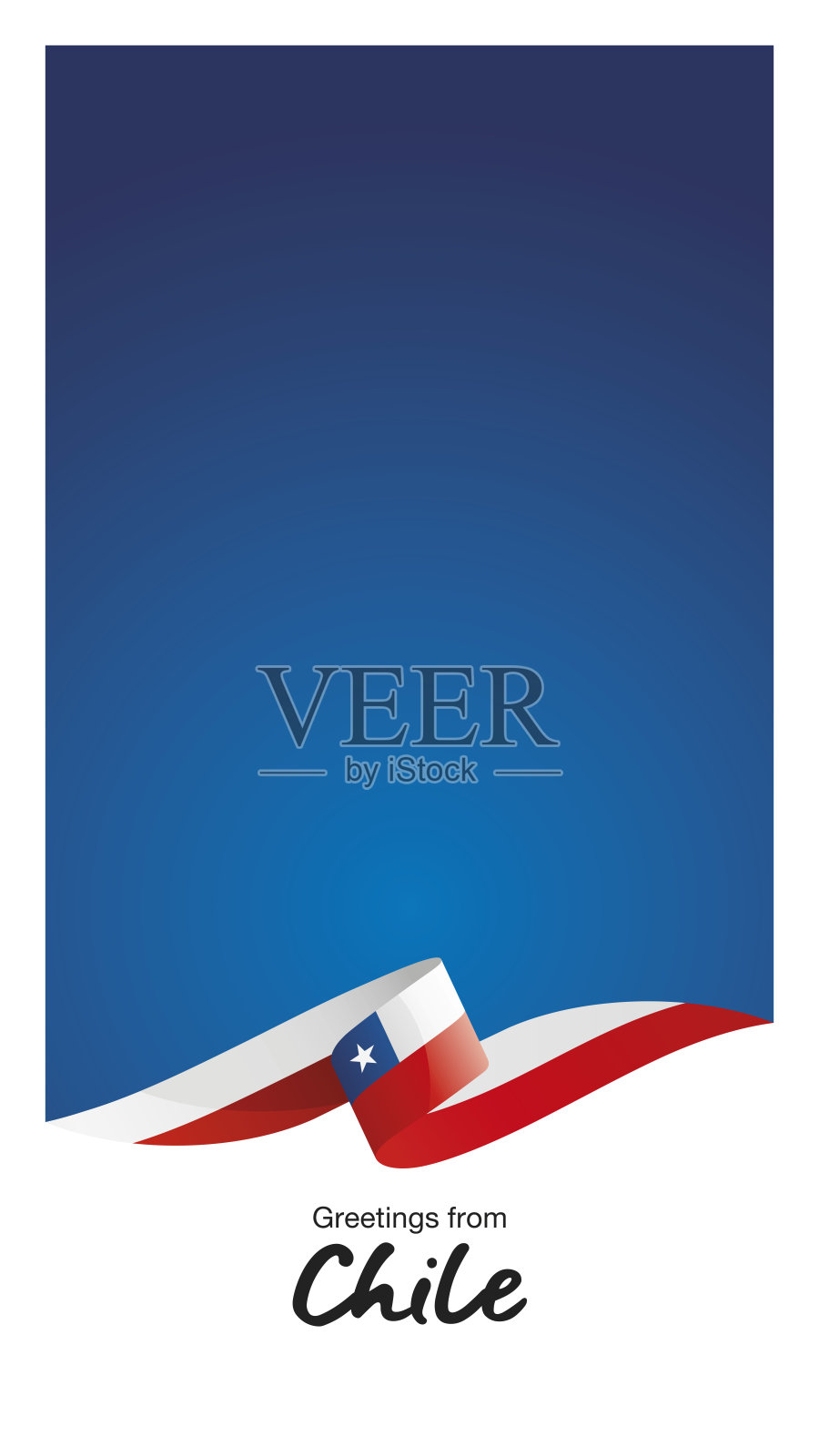来自智利的问候。可编辑的Instagram模板的故事和卷轴。社交媒体模板覆盖智利国旗丝带和可编辑的框架插画图片素材