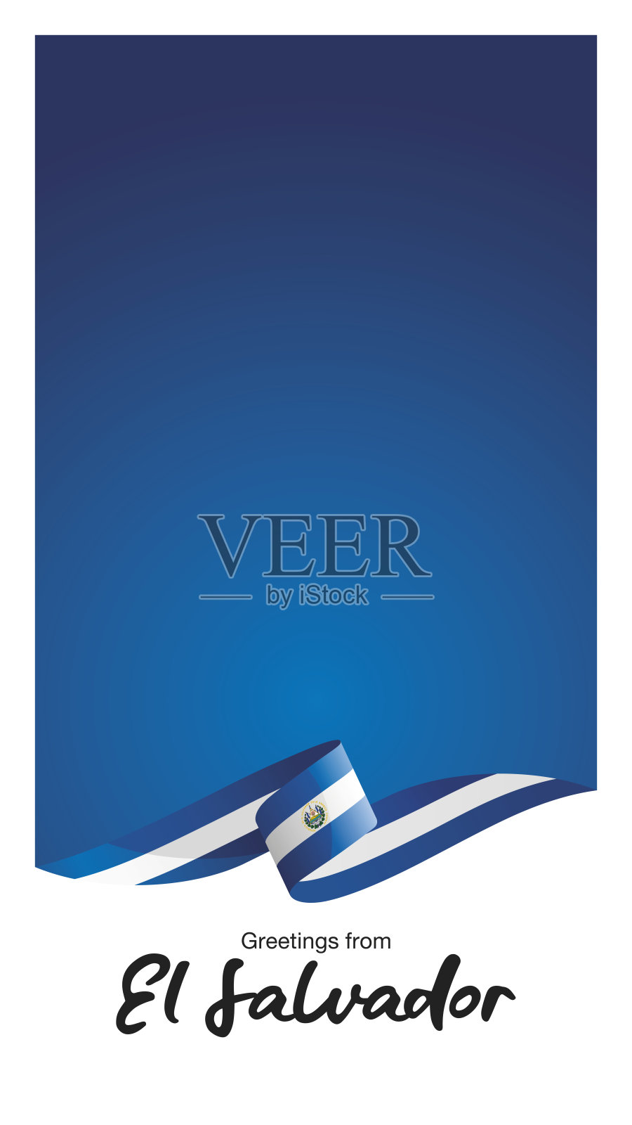 来自萨尔瓦多的问候。可编辑的Instagram模板的故事和卷轴。社交媒体模板覆盖与萨尔瓦多国旗丝带和可编辑的框架插画图片素材