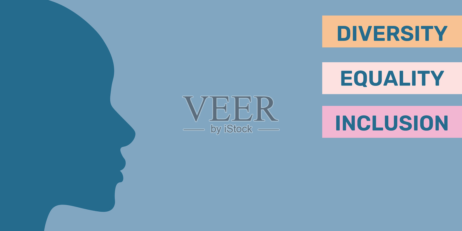 人头剪影的多样性横幅插画图片素材