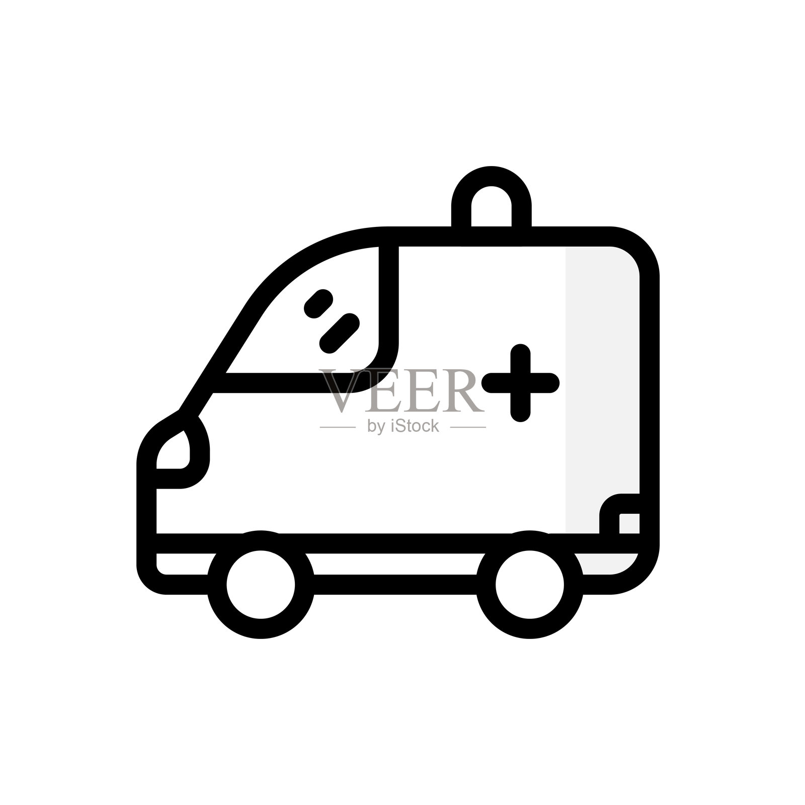 救护车线路图标。可编辑的笔画图标。插画图片素材