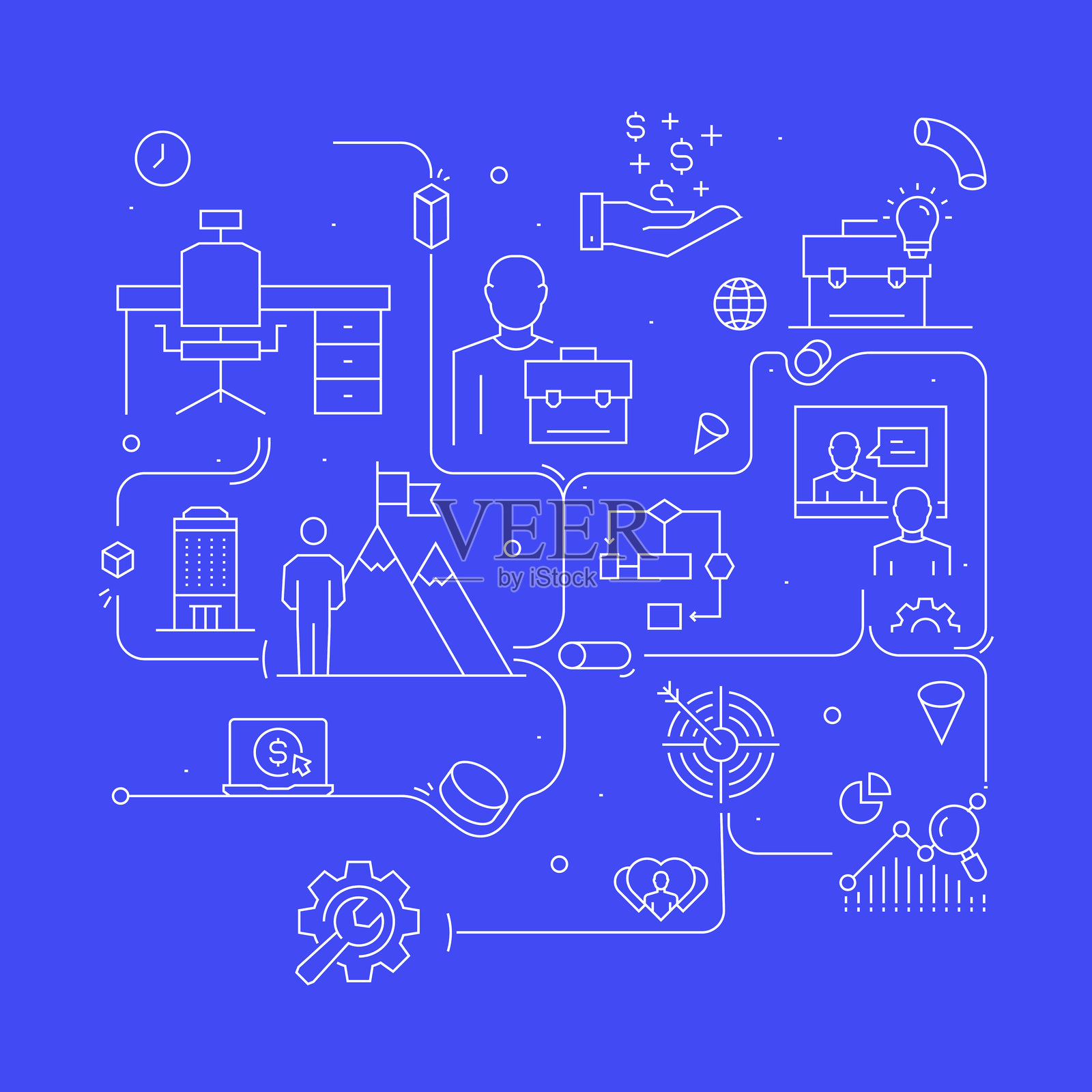 商业相关的横幅设计网页，标题，小册子，年度报告和书籍封面插画图片素材