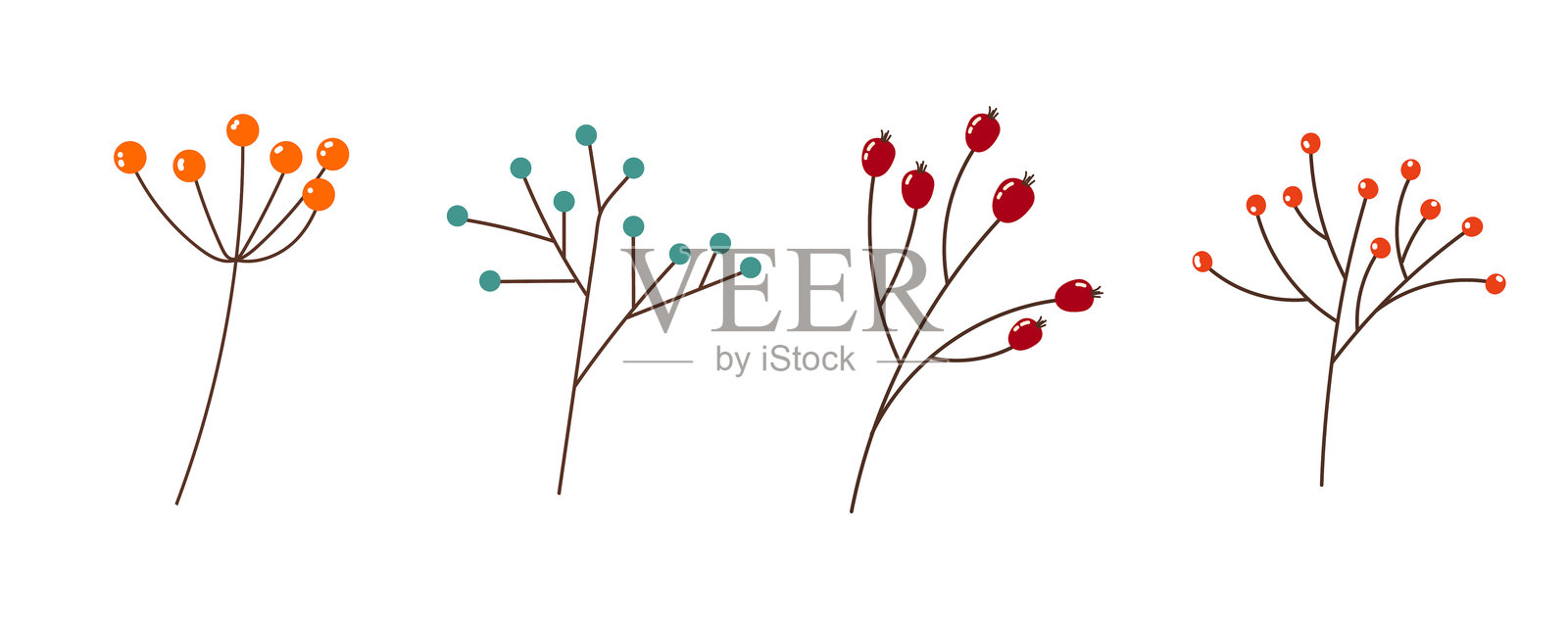 涂鸦秋叶插画图片素材