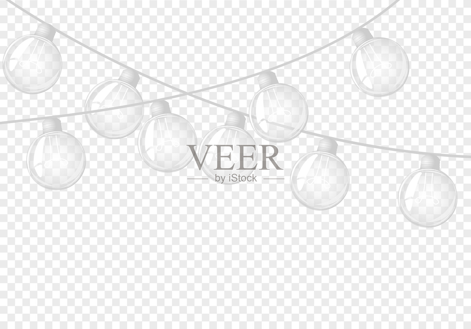 圣诞透明灯泡。花环卡片，横幅，海报，网页设计。电灯。的想法。模板创意创意经营创新。矢量图插画图片素材