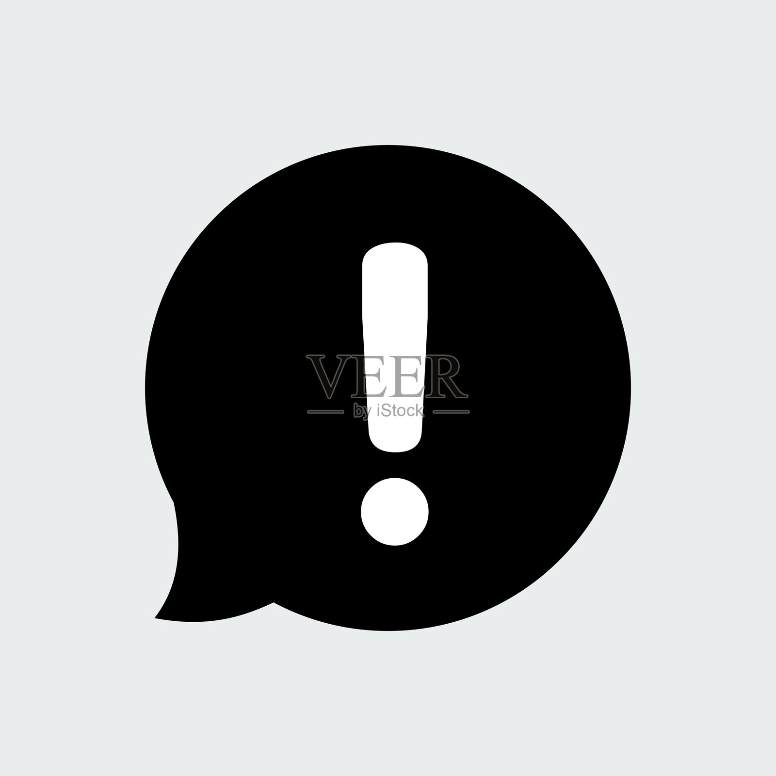 感叹号图标在语音气泡插画图片素材