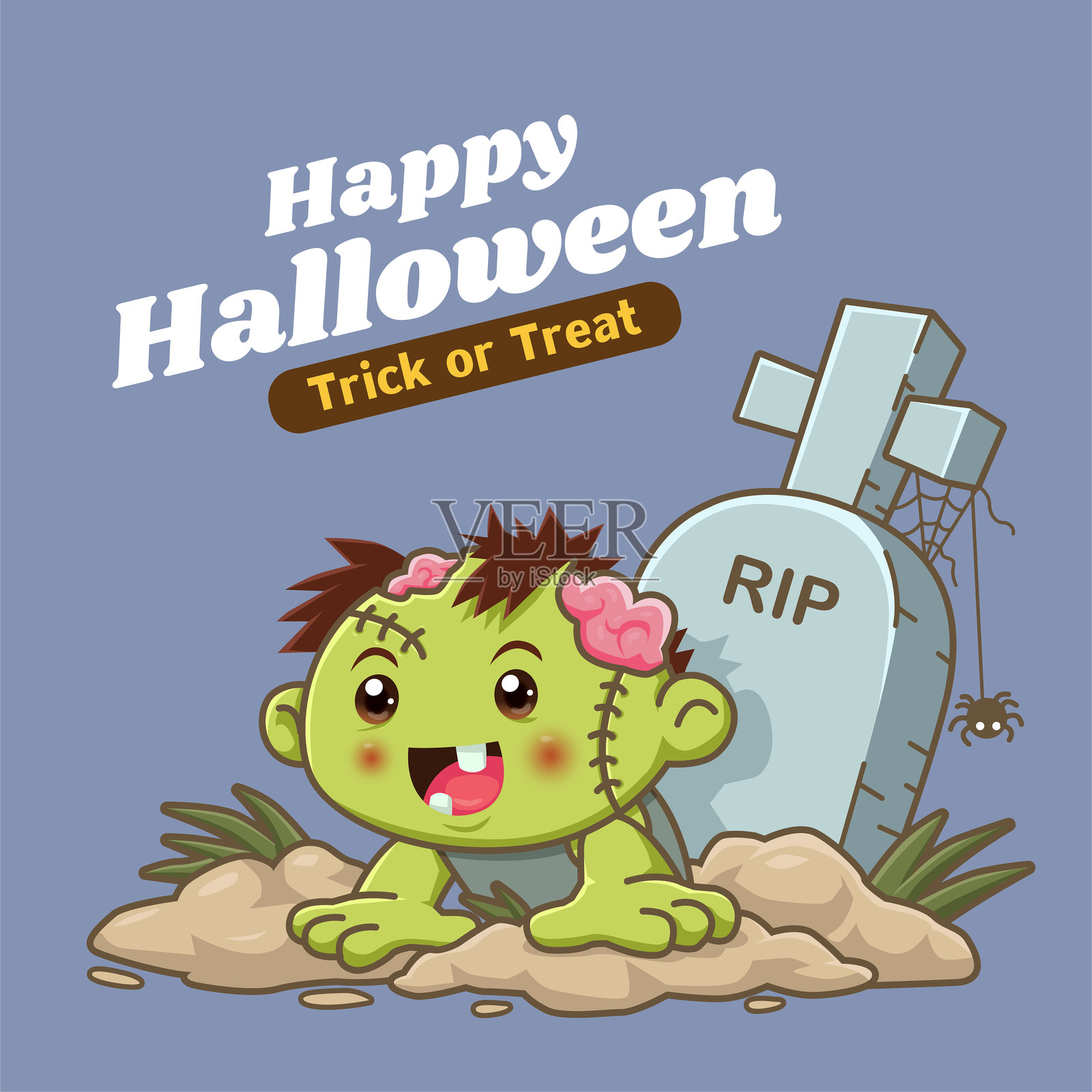 复古万圣节海报设计插画图片素材